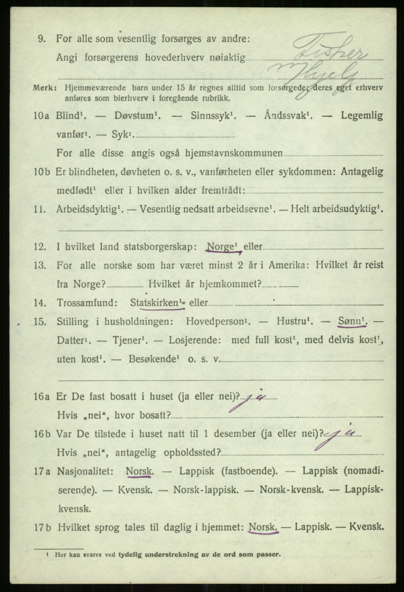 SATØ, 1920 census for Helgøy, 1920, p. 1614