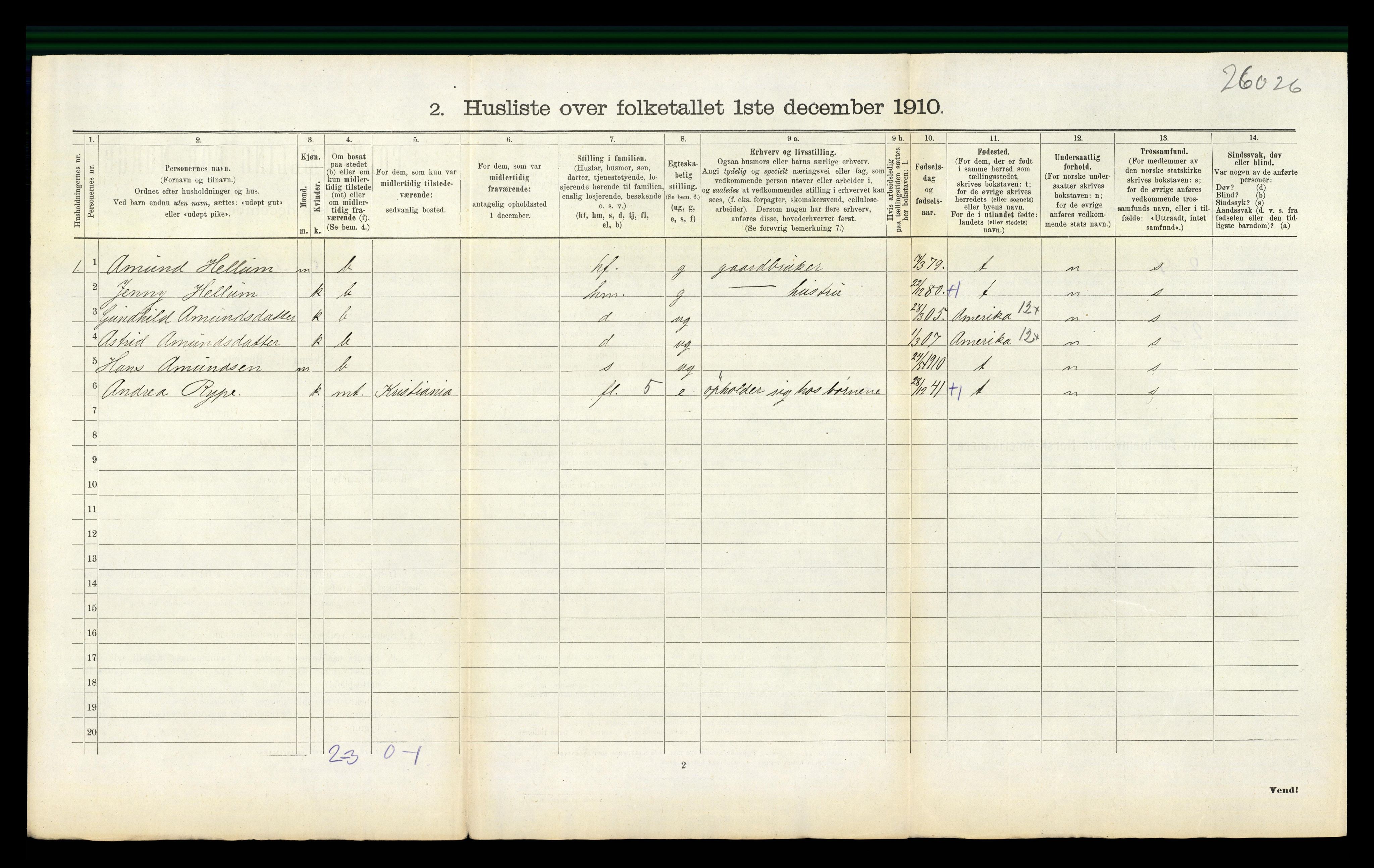 RA, 1910 census for Lier, 1910, p. 867