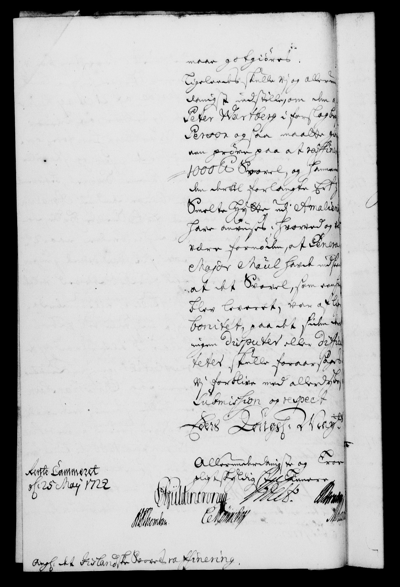 Rentekammeret, Kammerkanselliet, RA/EA-3111/G/Gf/Gfa/L0005: Norsk relasjons- og resolusjonsprotokoll (merket RK 52.5), 1722, p. 343
