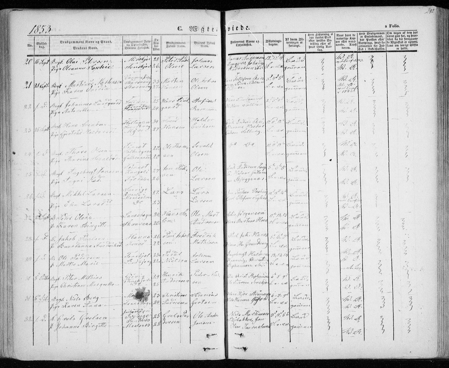 Lenvik sokneprestembete, SATØ/S-1310/H/Ha/Haa/L0006kirke: Parish register (official) no. 6, 1845-1854, p. 242