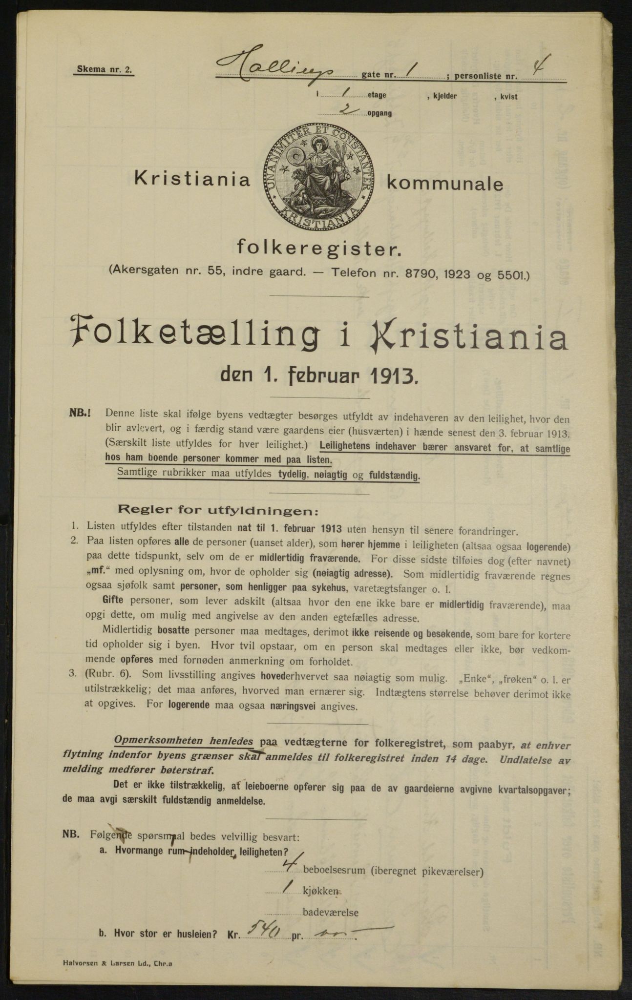 OBA, Municipal Census 1913 for Kristiania, 1913, p. 34107