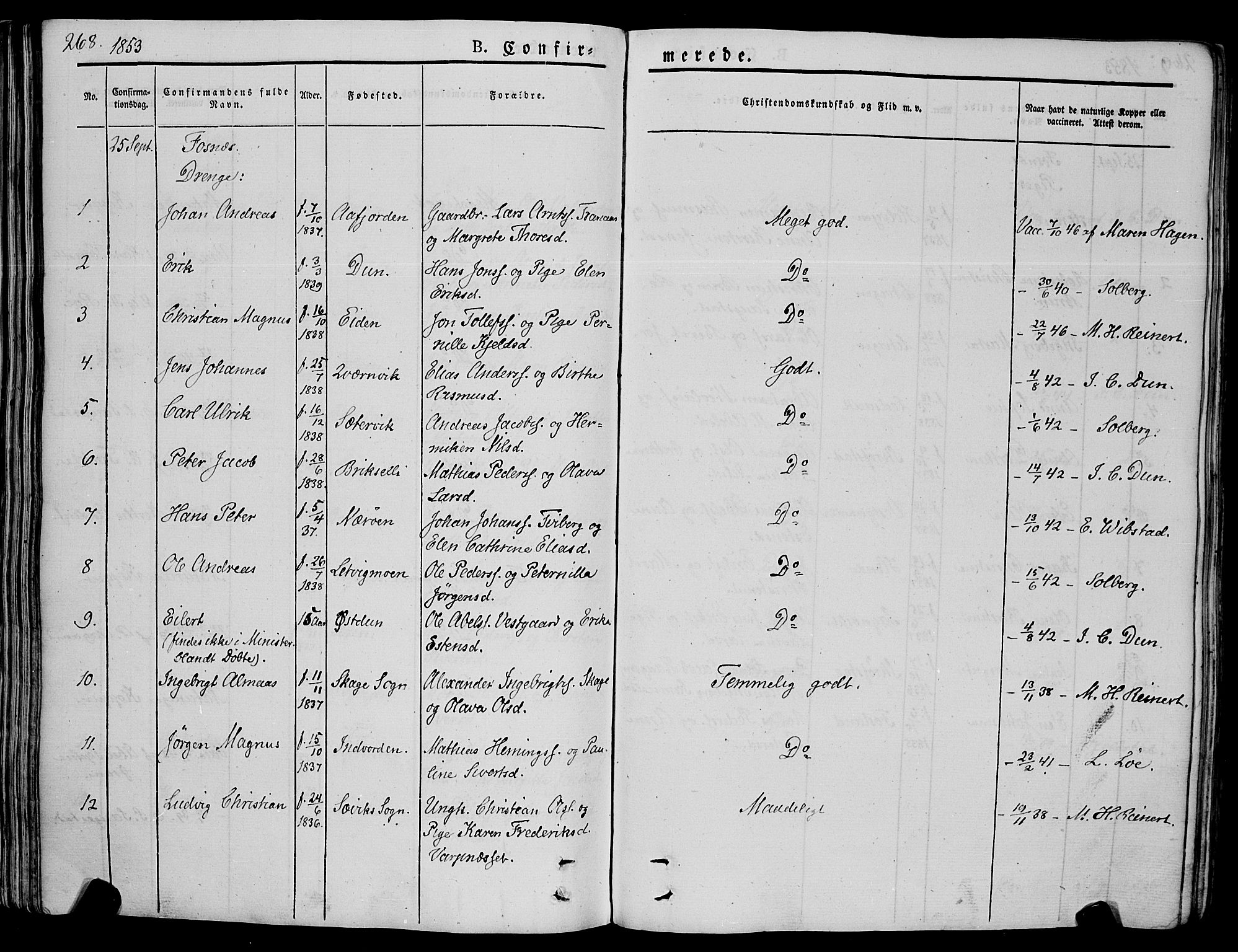 Ministerialprotokoller, klokkerbøker og fødselsregistre - Nord-Trøndelag, SAT/A-1458/773/L0614: Parish register (official) no. 773A05, 1831-1856, p. 268