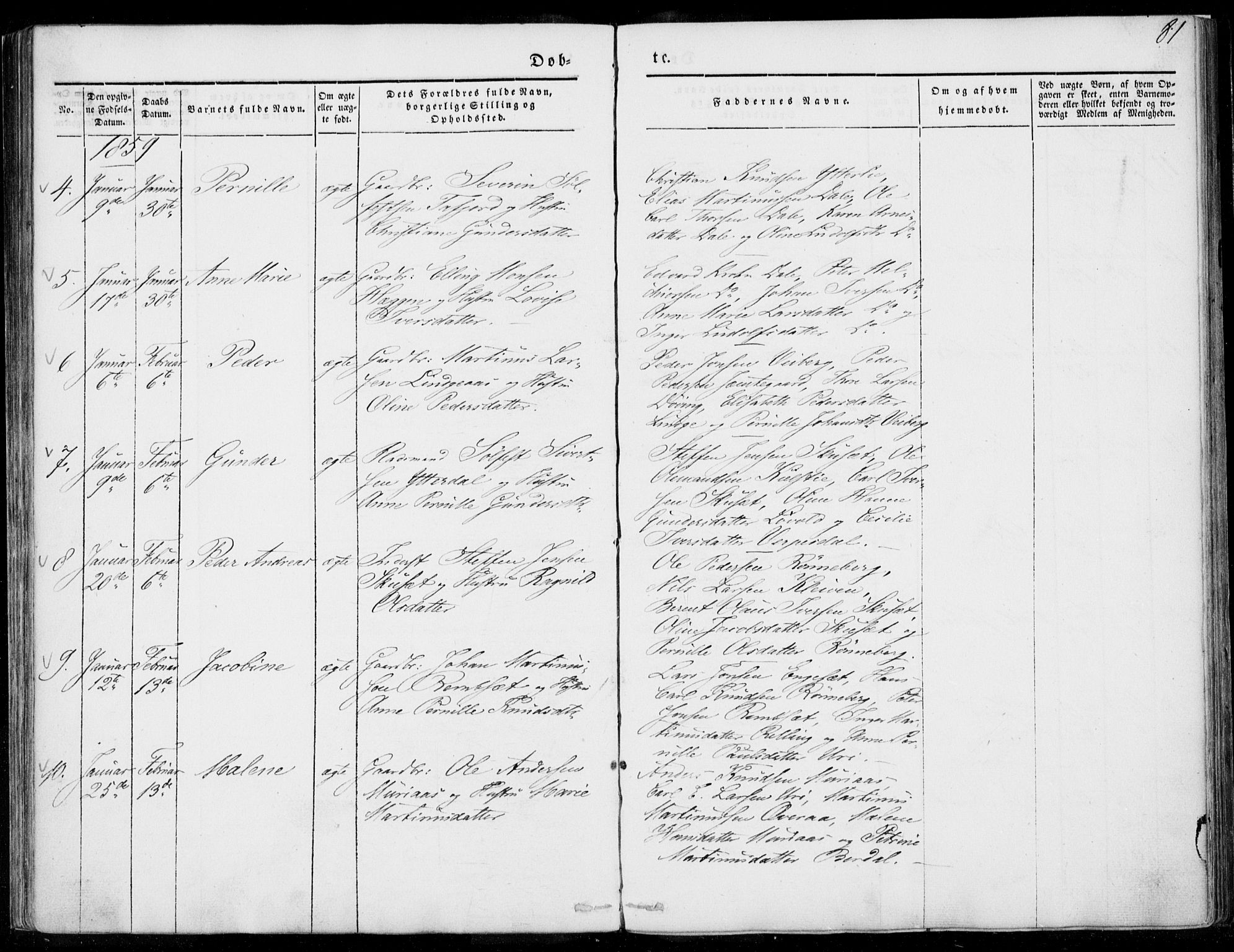 Ministerialprotokoller, klokkerbøker og fødselsregistre - Møre og Romsdal, SAT/A-1454/519/L0249: Parish register (official) no. 519A08, 1846-1868, p. 81