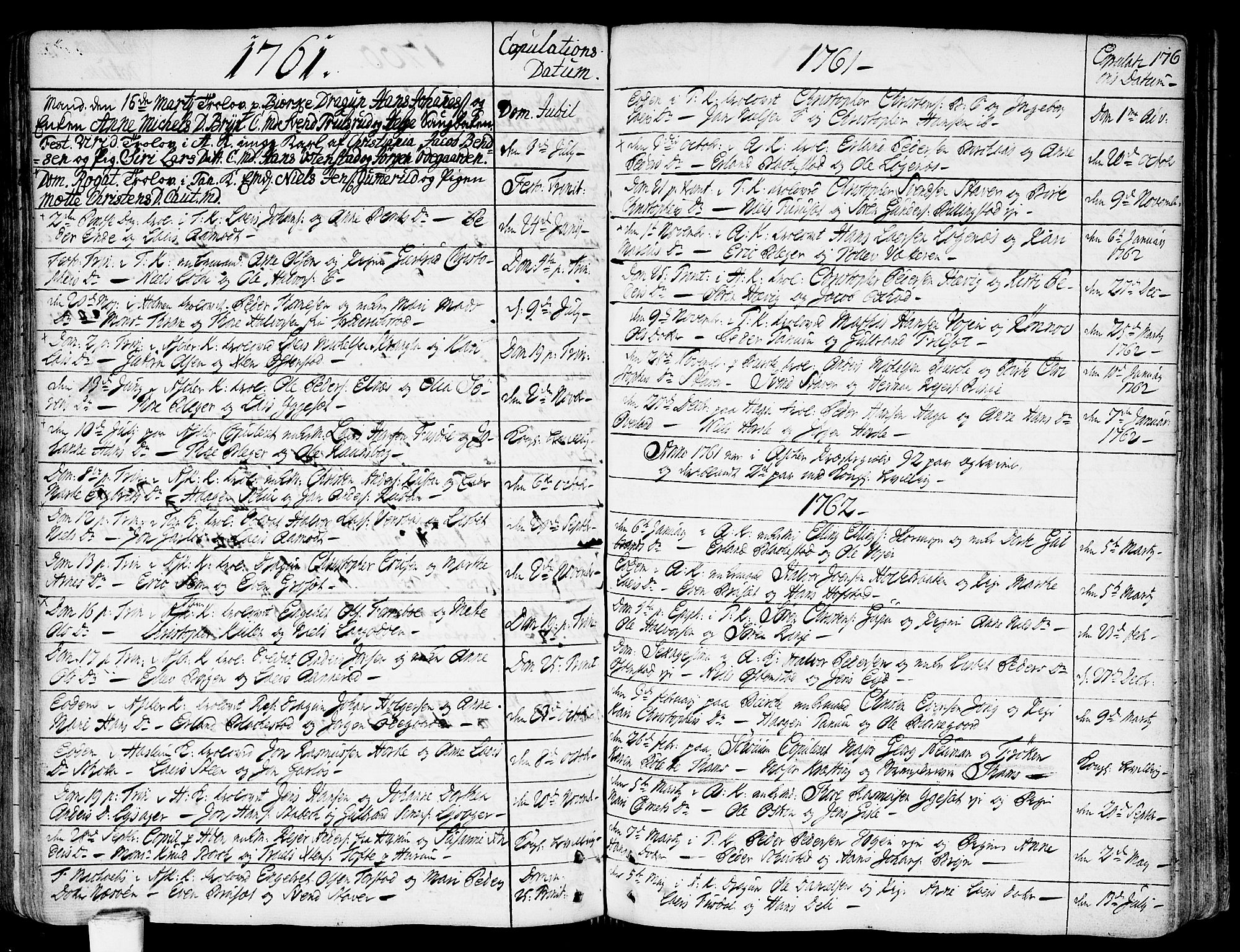 Asker prestekontor Kirkebøker, SAO/A-10256a/F/Fa/L0002: Parish register (official) no. I 2, 1733-1766, p. 176
