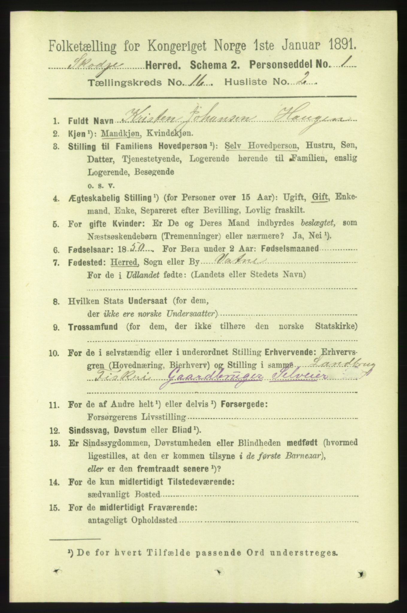 RA, 1891 census for 1529 Skodje, 1891, p. 3356