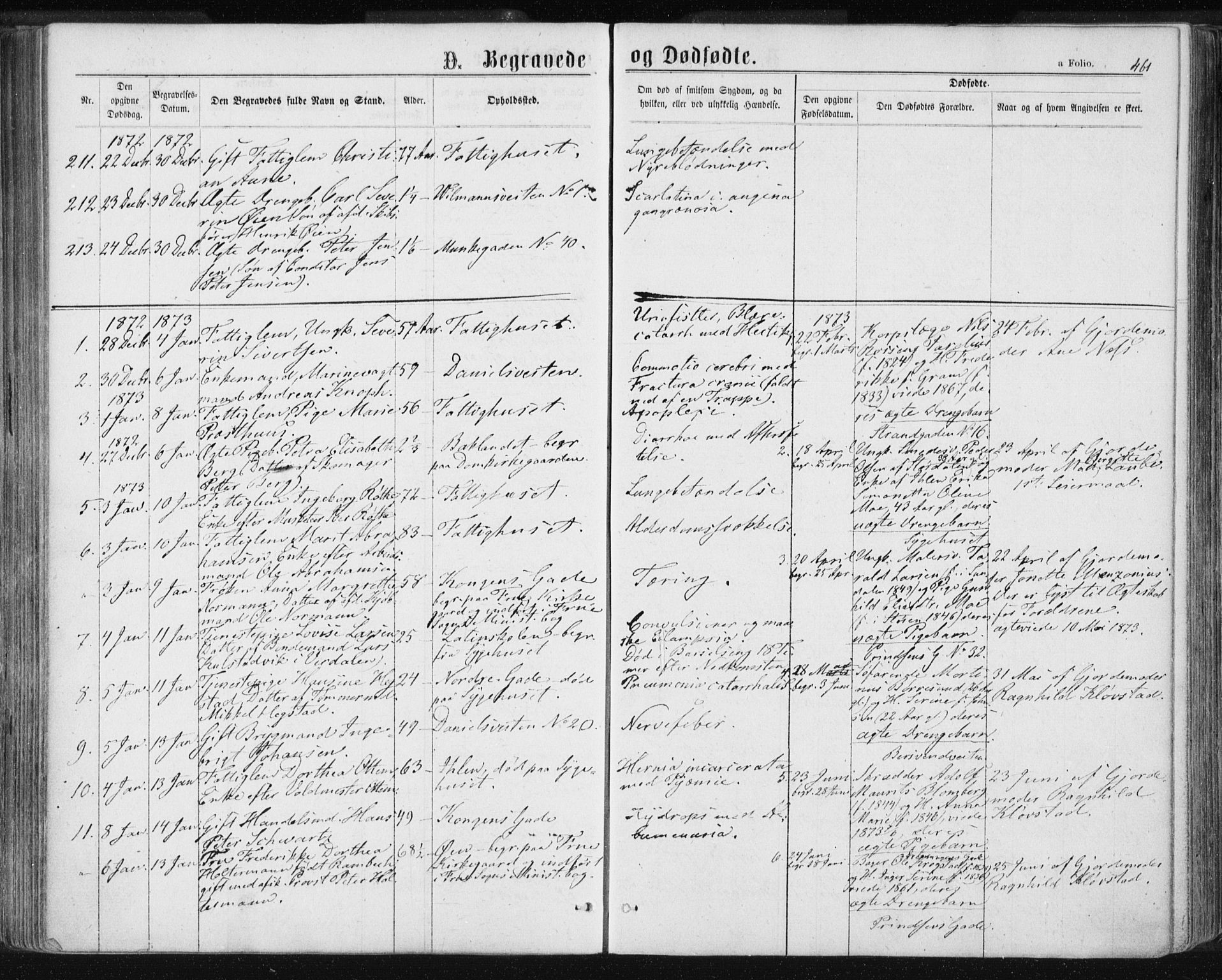 Ministerialprotokoller, klokkerbøker og fødselsregistre - Sør-Trøndelag, SAT/A-1456/601/L0055: Parish register (official) no. 601A23, 1866-1877, p. 461