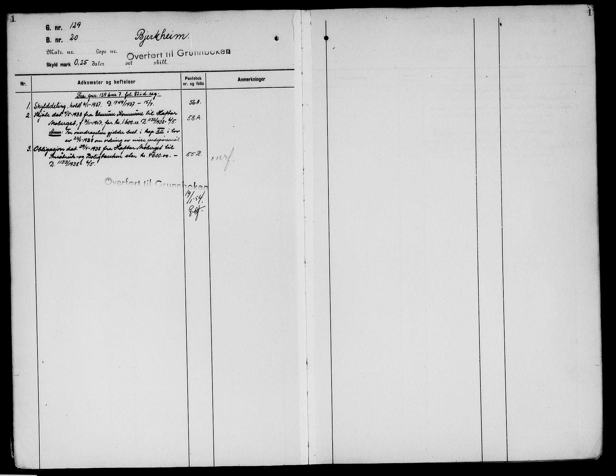 Sør-Østerdal sorenskriveri, SAH/TING-018/H/Ha/Haa/L0032: Mortgage register no. 14, 1922-1954, p. 1