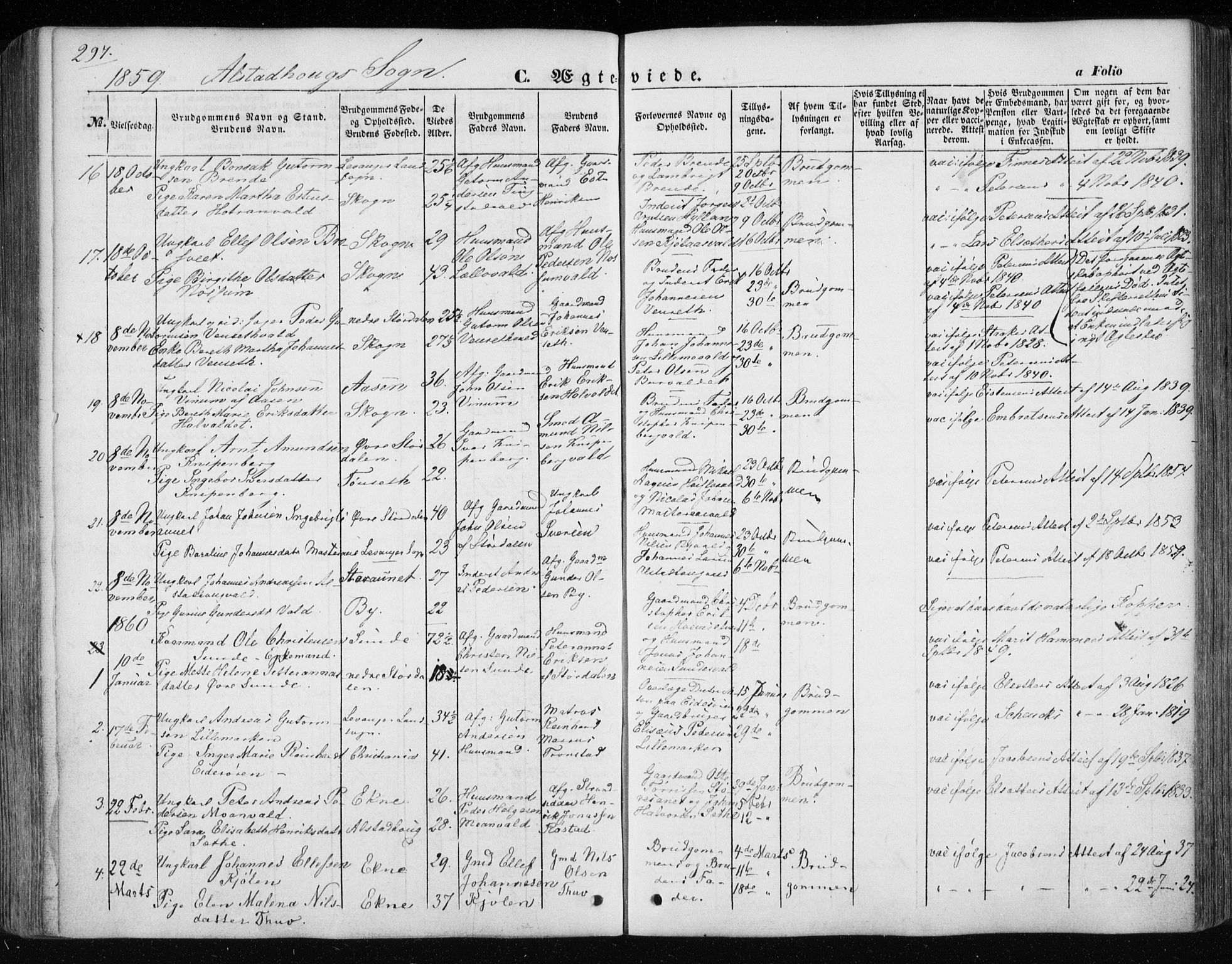 Ministerialprotokoller, klokkerbøker og fødselsregistre - Nord-Trøndelag, AV/SAT-A-1458/717/L0154: Parish register (official) no. 717A07 /1, 1850-1862, p. 283