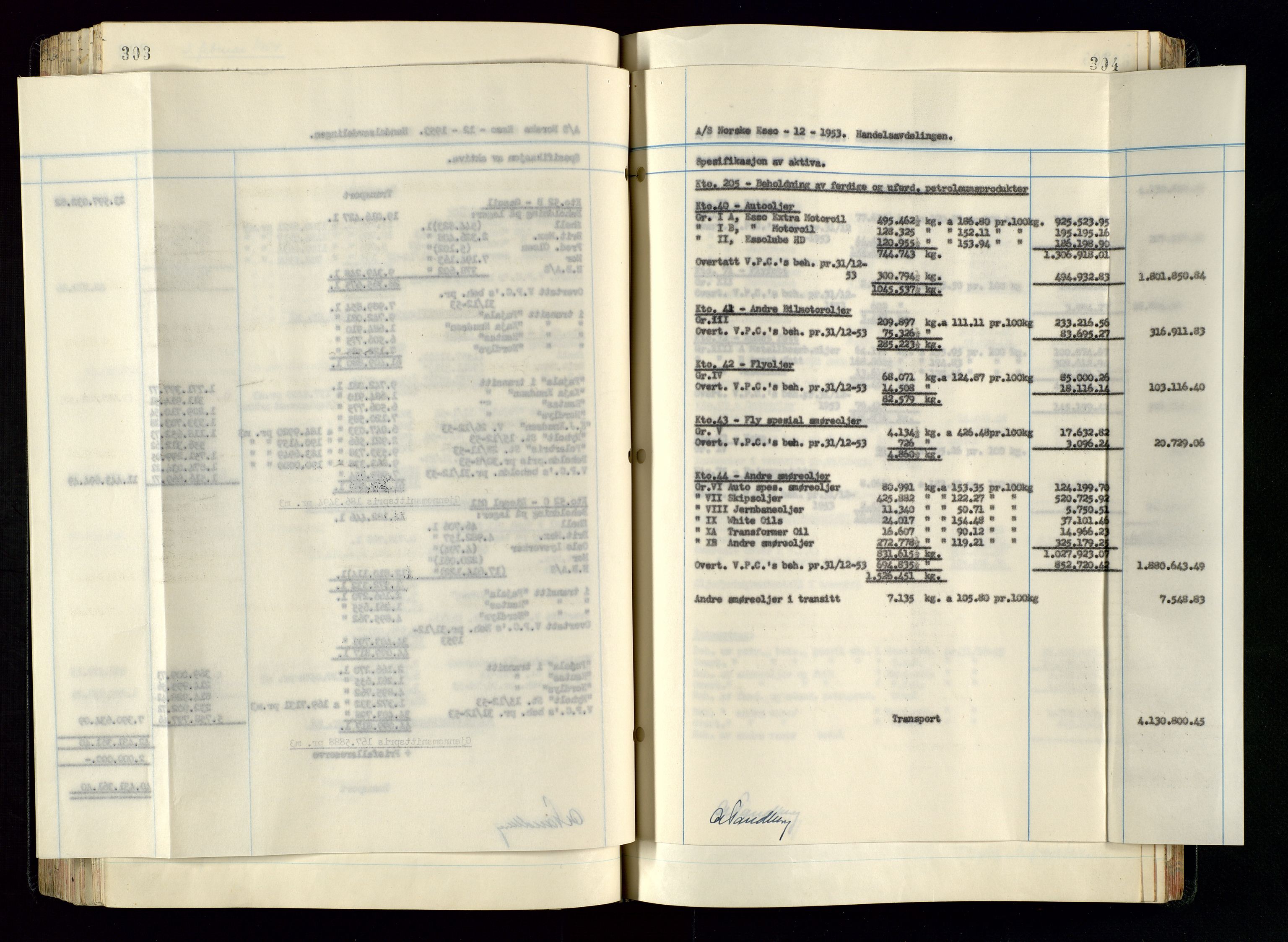 PA 1534 - Østlandske Petroleumscompagni A/S, AV/SAST-A-101954/A/Aa/L0005/0001: Direksjonsprotokoller / Den Administrerende Direksjon alle selskaper (referatprotokoll), 1943-1958