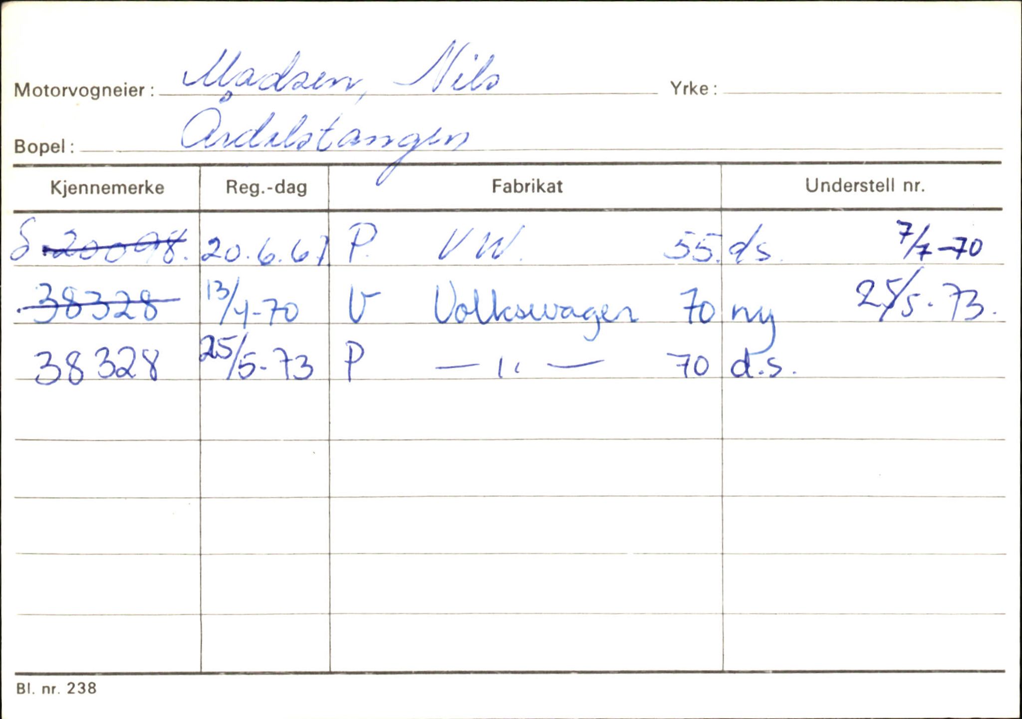 Statens vegvesen, Sogn og Fjordane vegkontor, AV/SAB-A-5301/4/F/L0145: Registerkort Vågsøy S-Å. Årdal I-P, 1945-1975, p. 1609