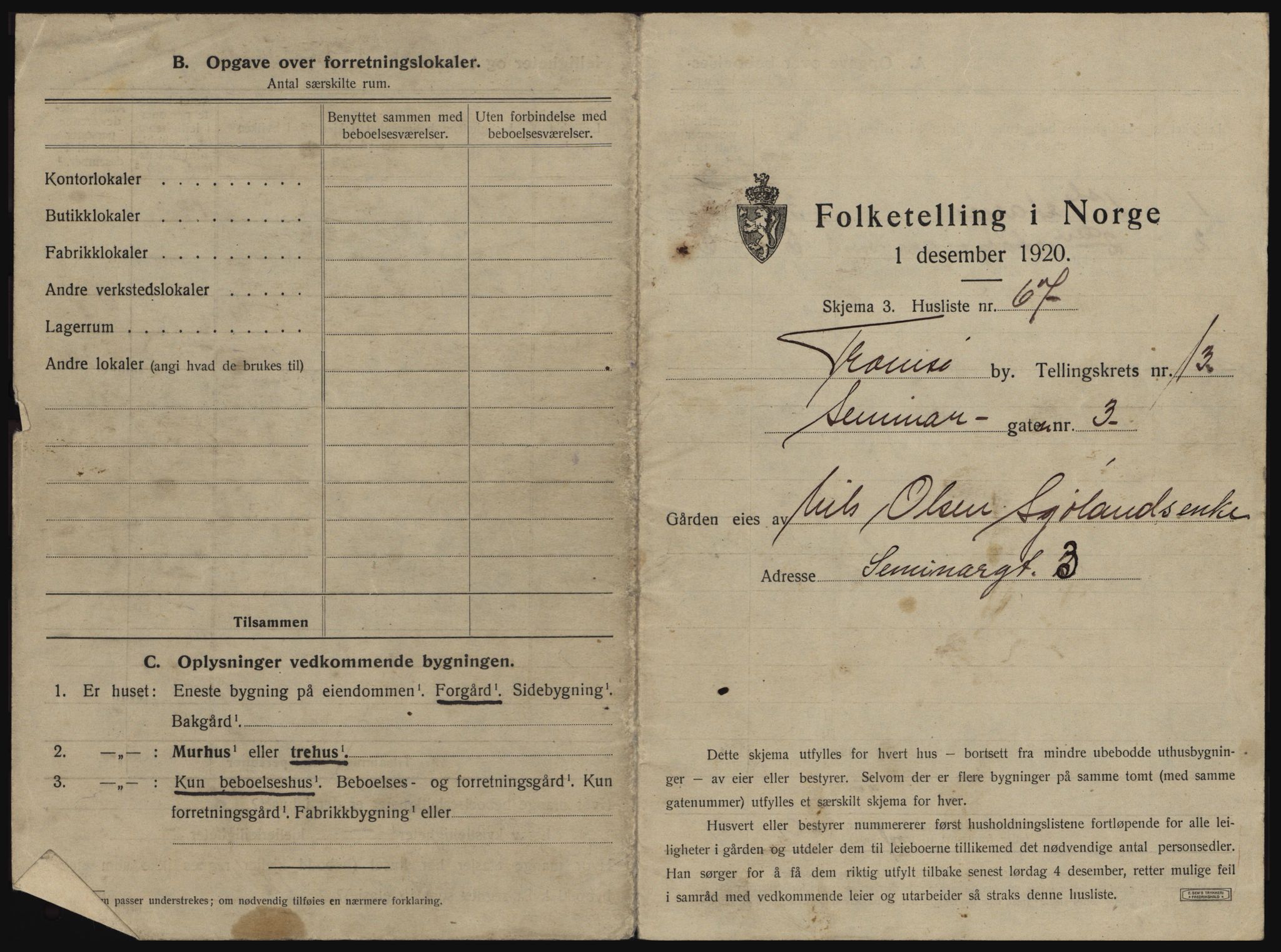 SATØ, 1920 census for Tromsø, 1920, p. 2257