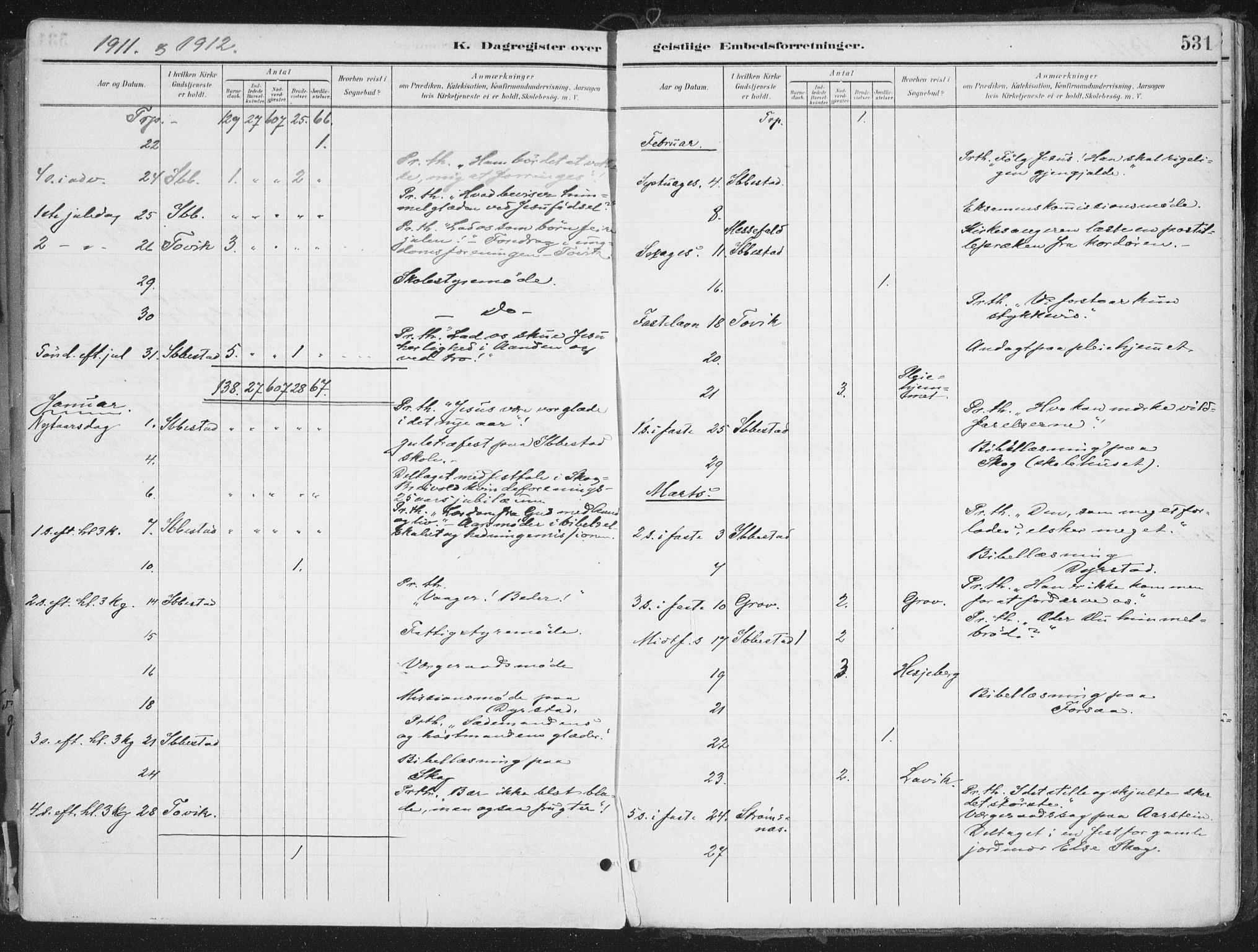 Ibestad sokneprestembete, AV/SATØ-S-0077/H/Ha/Haa/L0017kirke: Parish register (official) no. 17, 1901-1914, p. 531