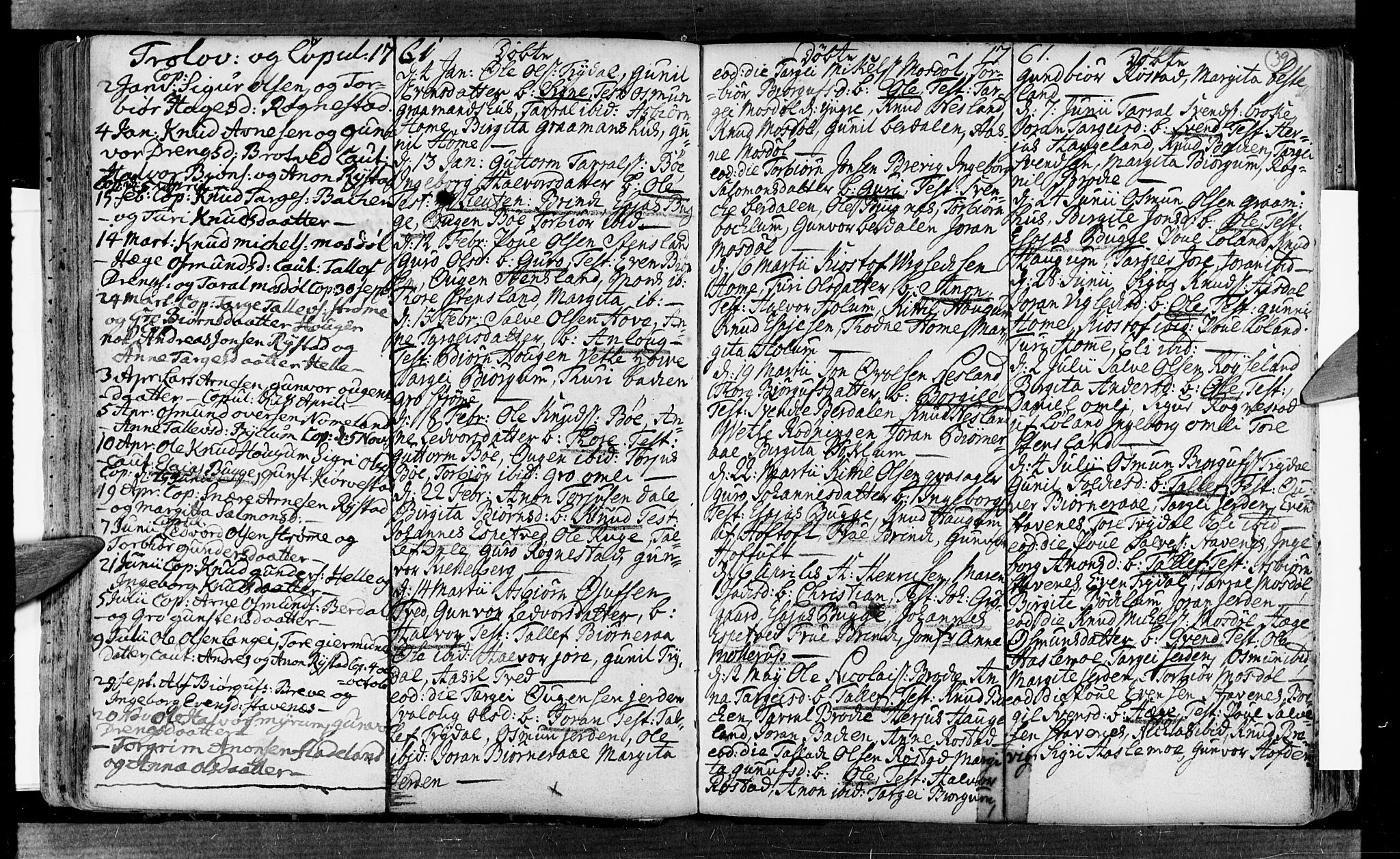 Valle sokneprestkontor, AV/SAK-1111-0044/F/Fa/Fac/L0002: Parish register (official) no. A 2, 1745-1776, p. 39