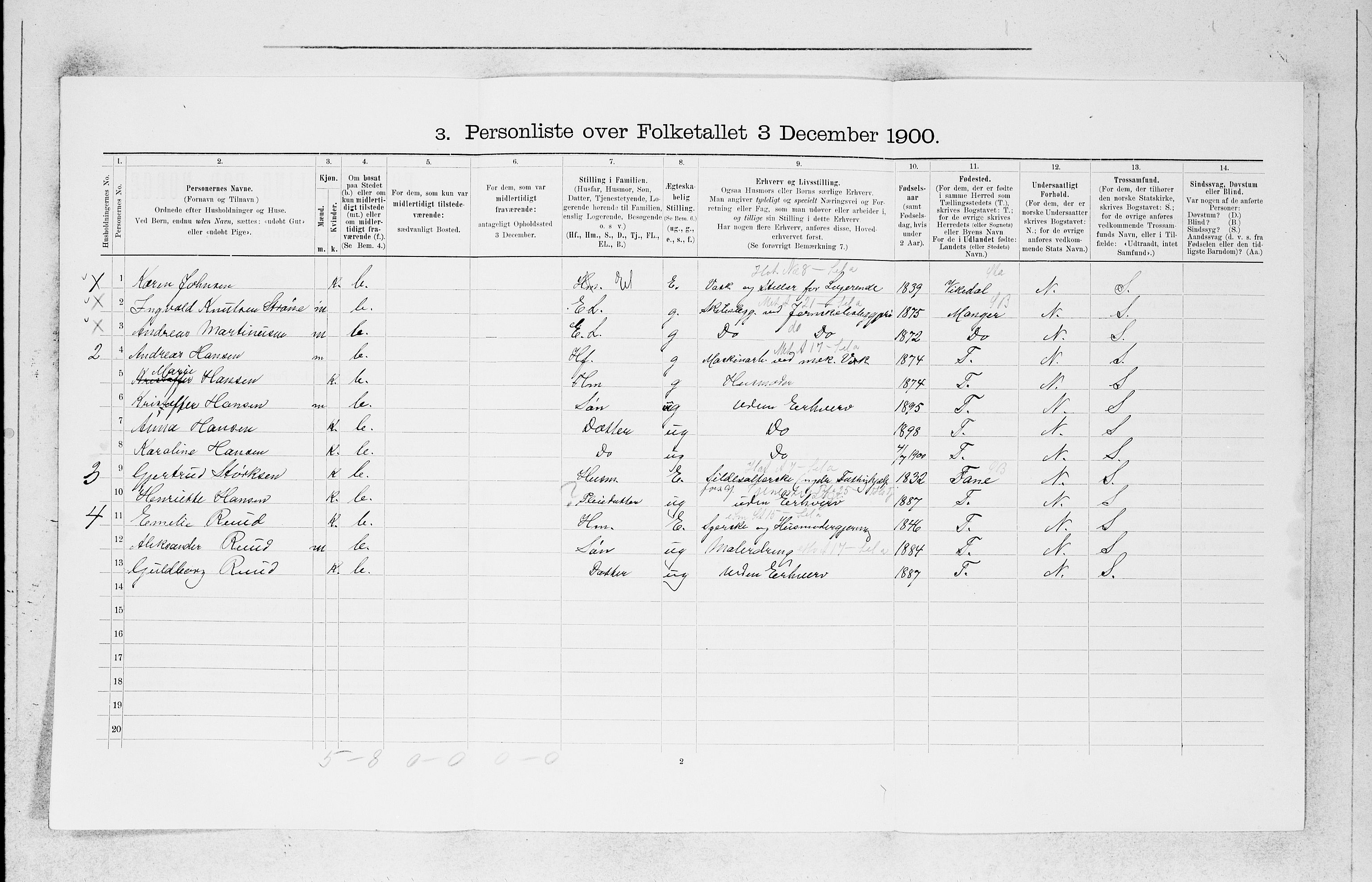SAB, 1900 census for Askøy, 1900, p. 486
