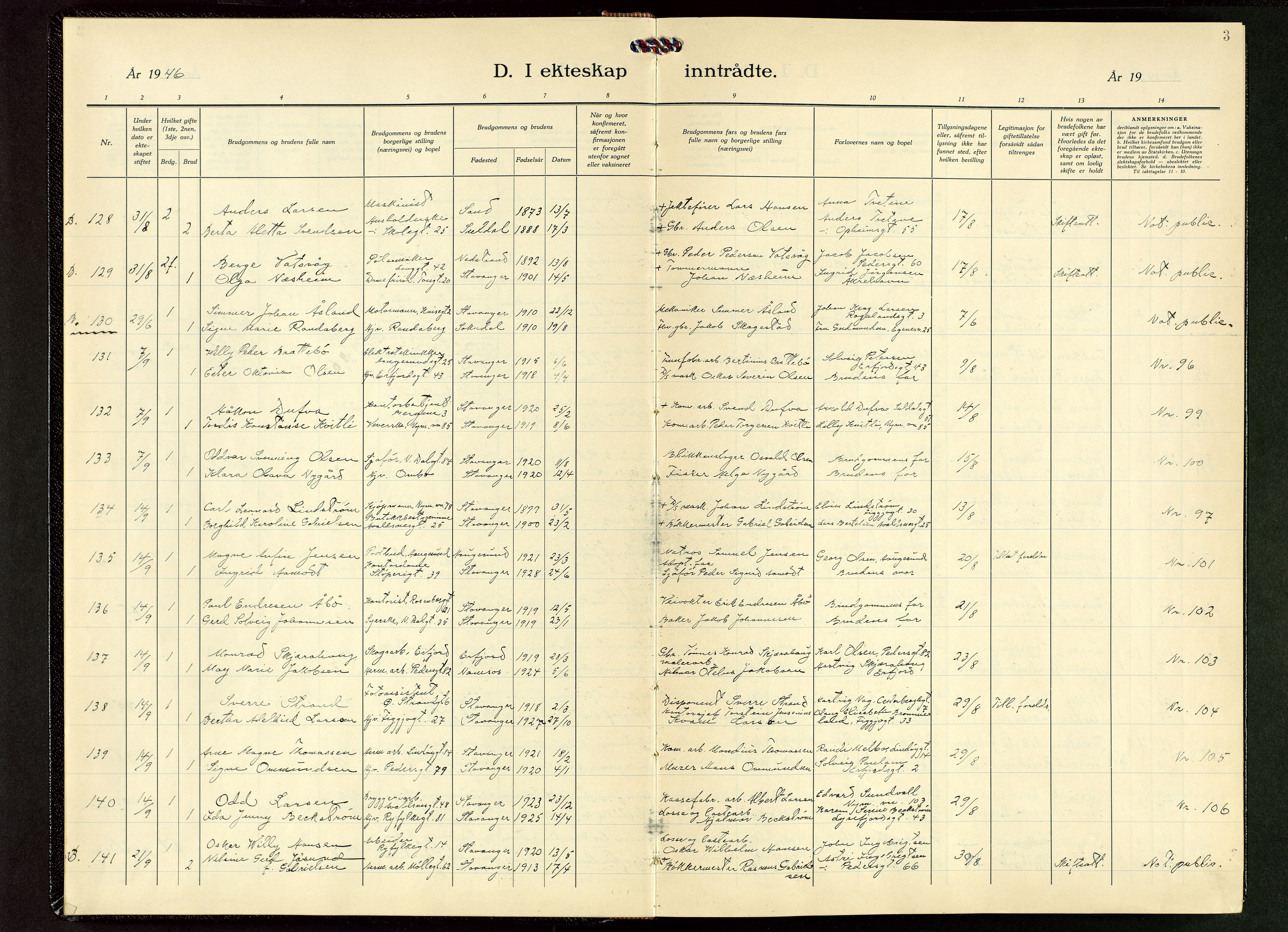 St. Johannes sokneprestkontor, SAST/A-101814/001/30/30BB/L0011: Parish register (copy) no. B 11, 1946-1950, p. 3