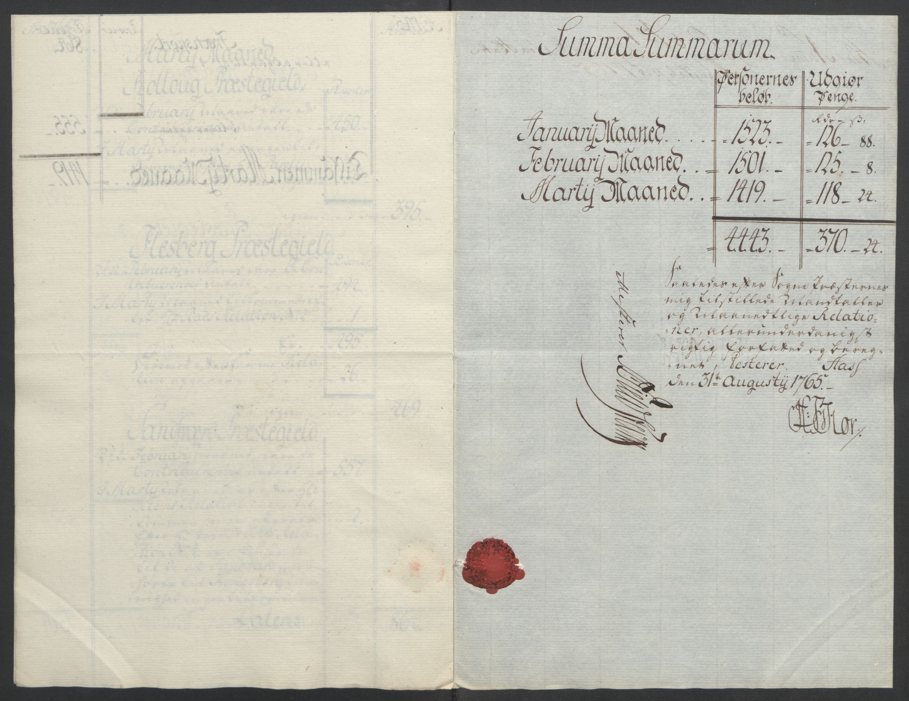 Rentekammeret inntil 1814, Reviderte regnskaper, Fogderegnskap, RA/EA-4092/R24/L1672: Ekstraskatten Numedal og Sandsvær, 1762-1767, p. 267