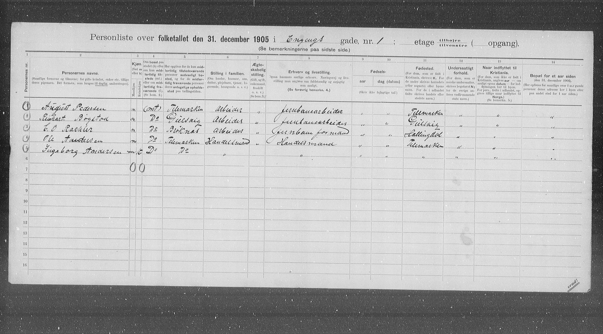 OBA, Municipal Census 1905 for Kristiania, 1905, p. 10975
