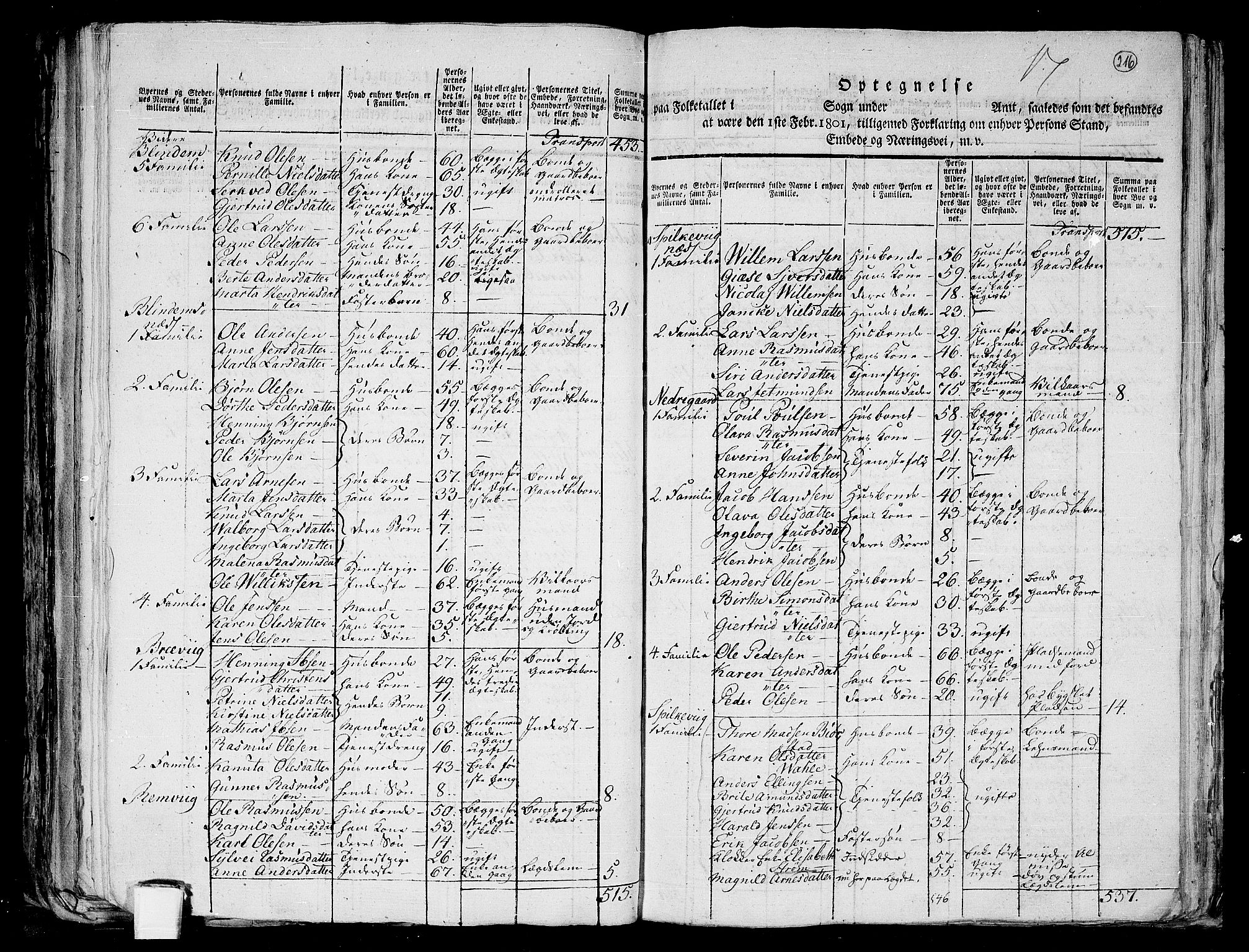 RA, 1801 census for 1531P Borgund, 1801, p. 215b-216a