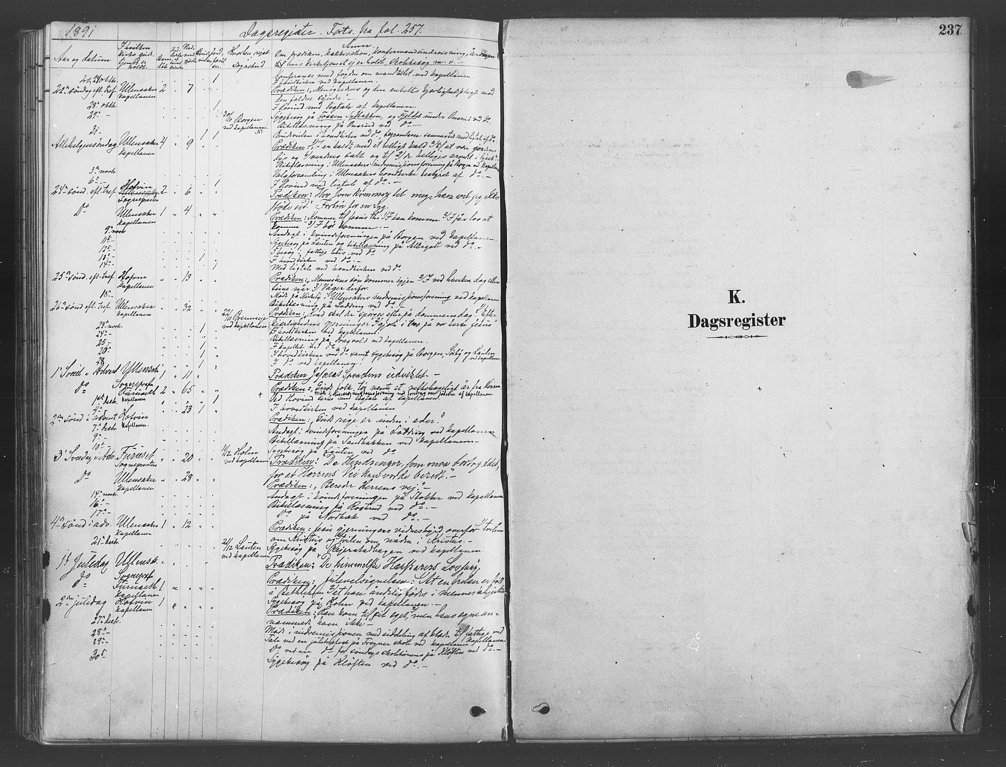Ullensaker prestekontor Kirkebøker, SAO/A-10236a/F/Fb/L0001: Parish register (official) no. II 1, 1878-1893, p. 237