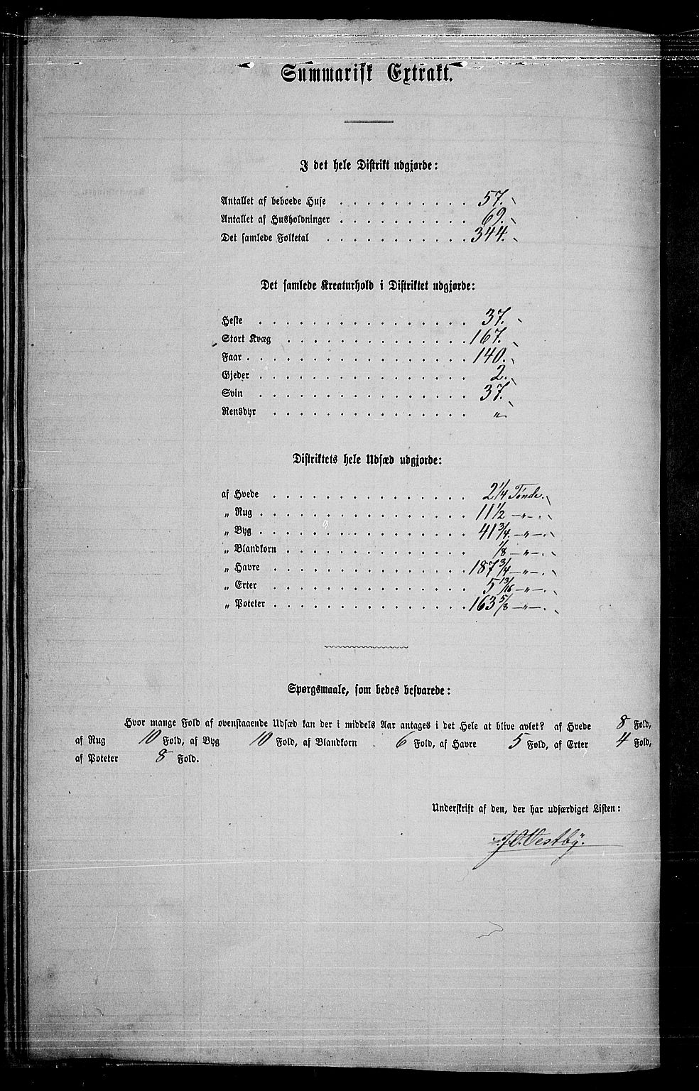 RA, 1865 census for Aurskog, 1865, p. 157