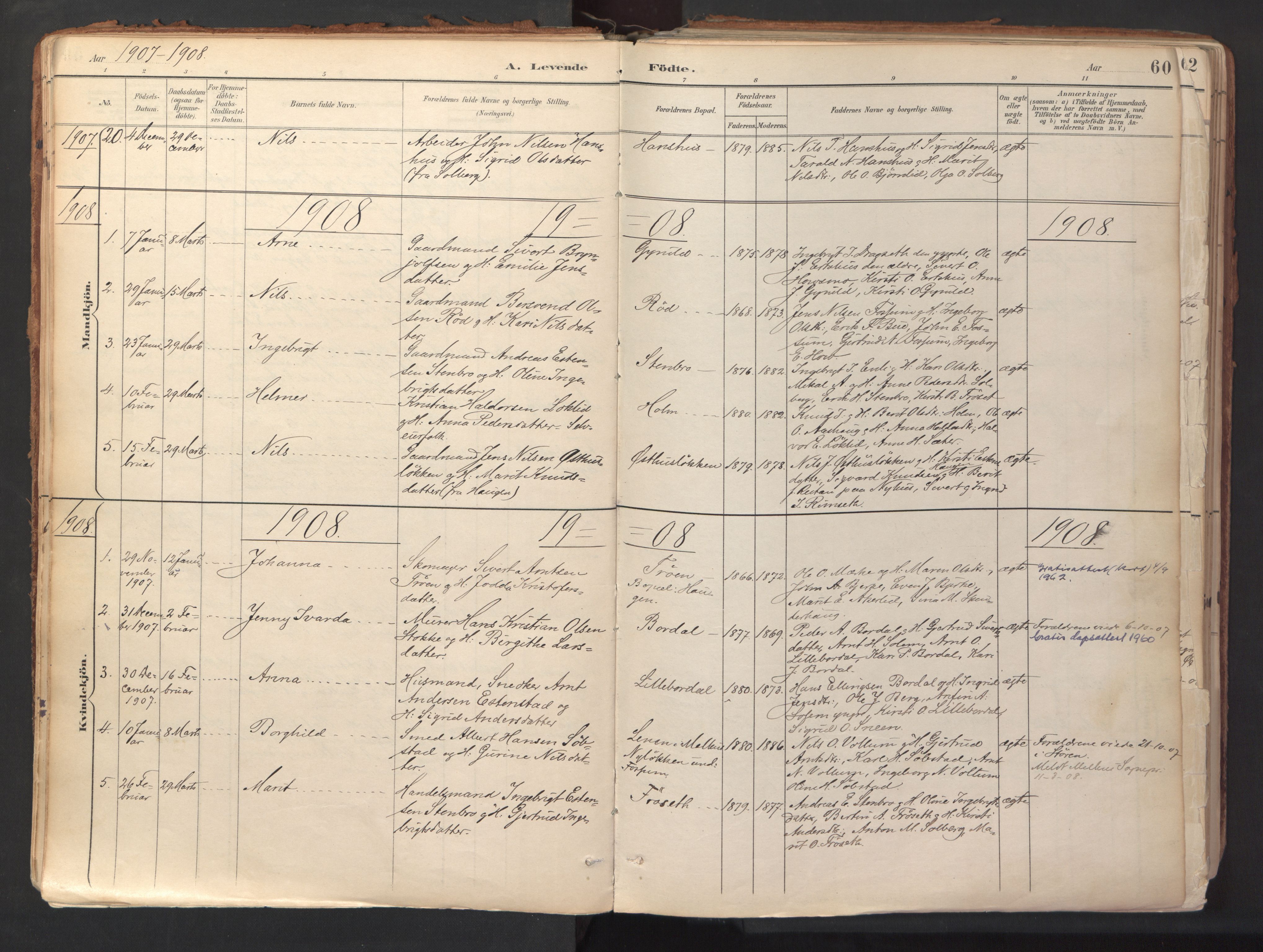 Ministerialprotokoller, klokkerbøker og fødselsregistre - Sør-Trøndelag, AV/SAT-A-1456/689/L1041: Parish register (official) no. 689A06, 1891-1923, p. 60