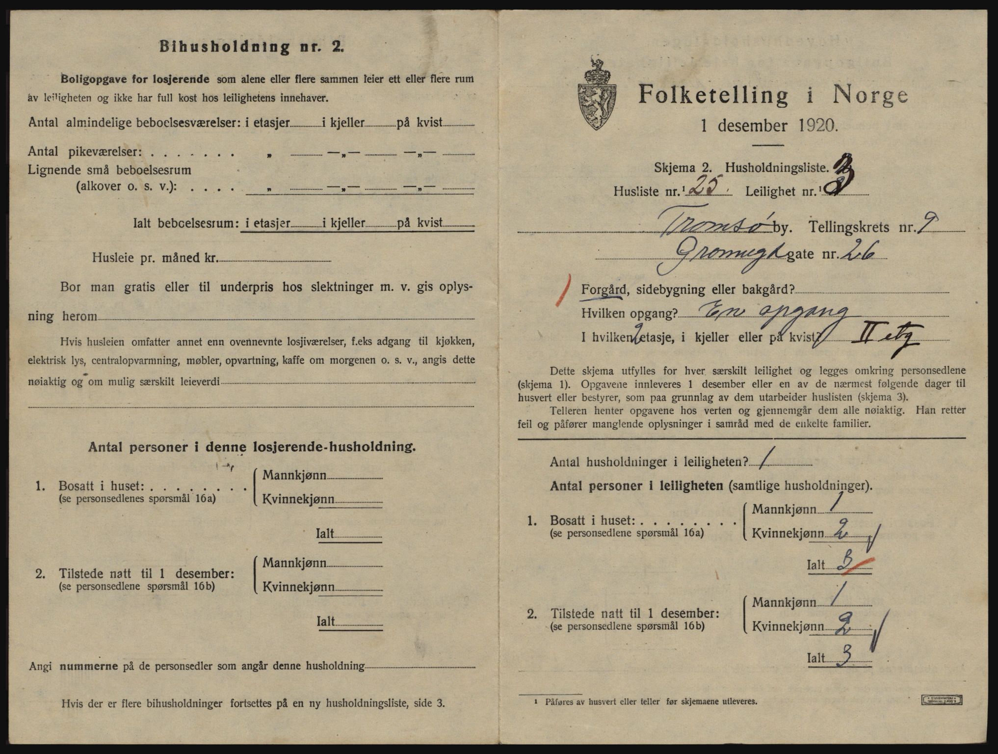 SATØ, 1920 census for Tromsø, 1920, p. 4913