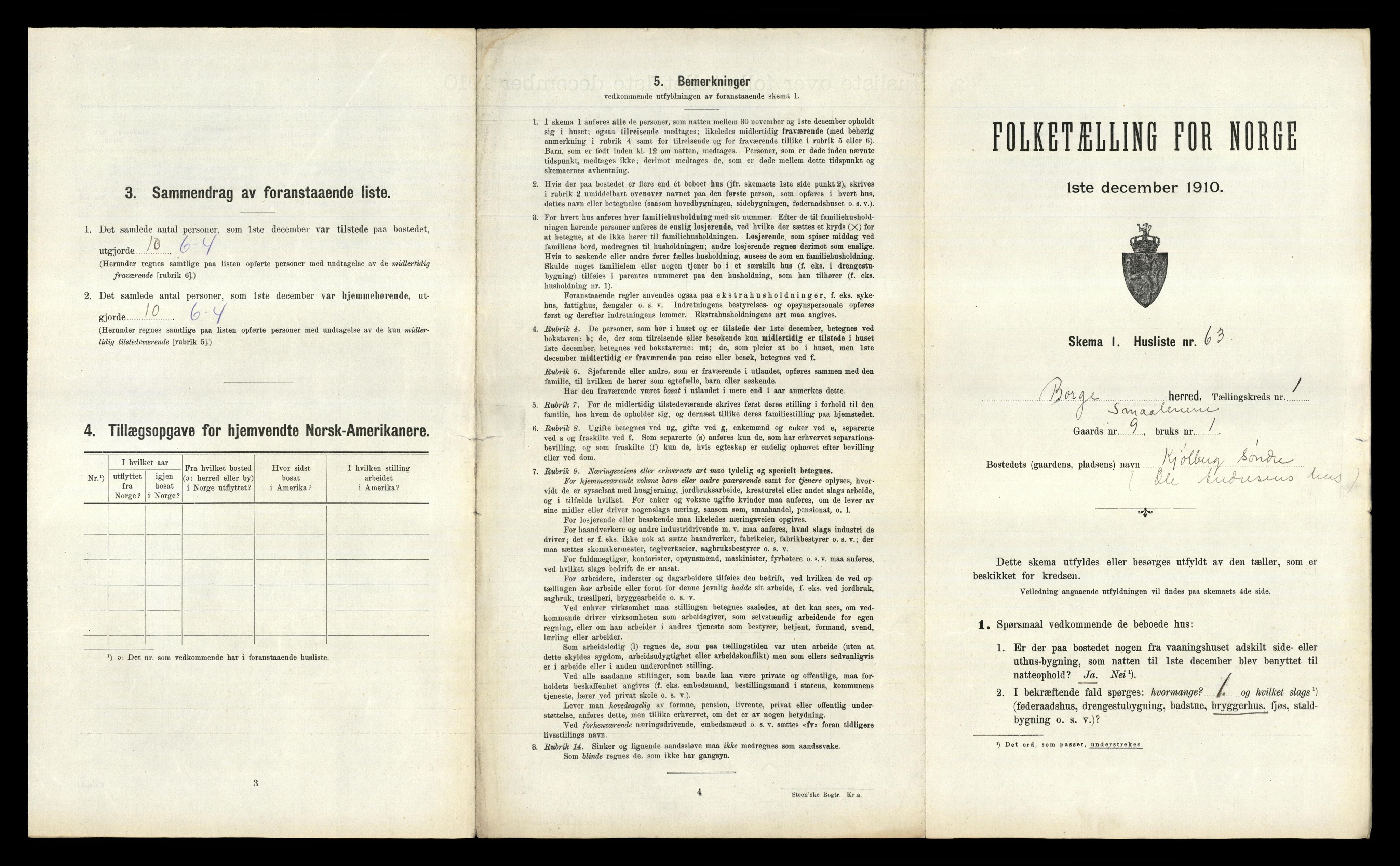 RA, 1910 census for Borge, 1910, p. 178