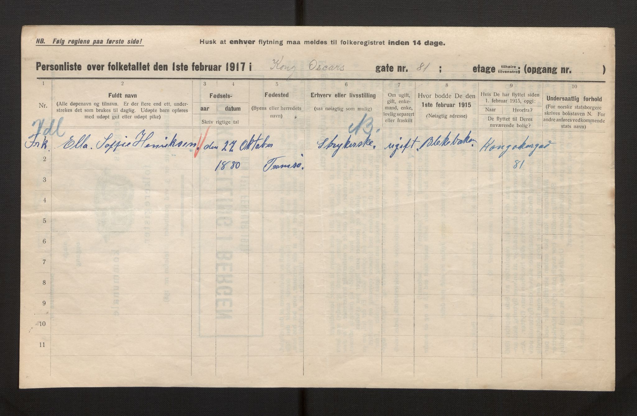 SAB, Municipal Census 1917 for Bergen, 1917, p. 19394