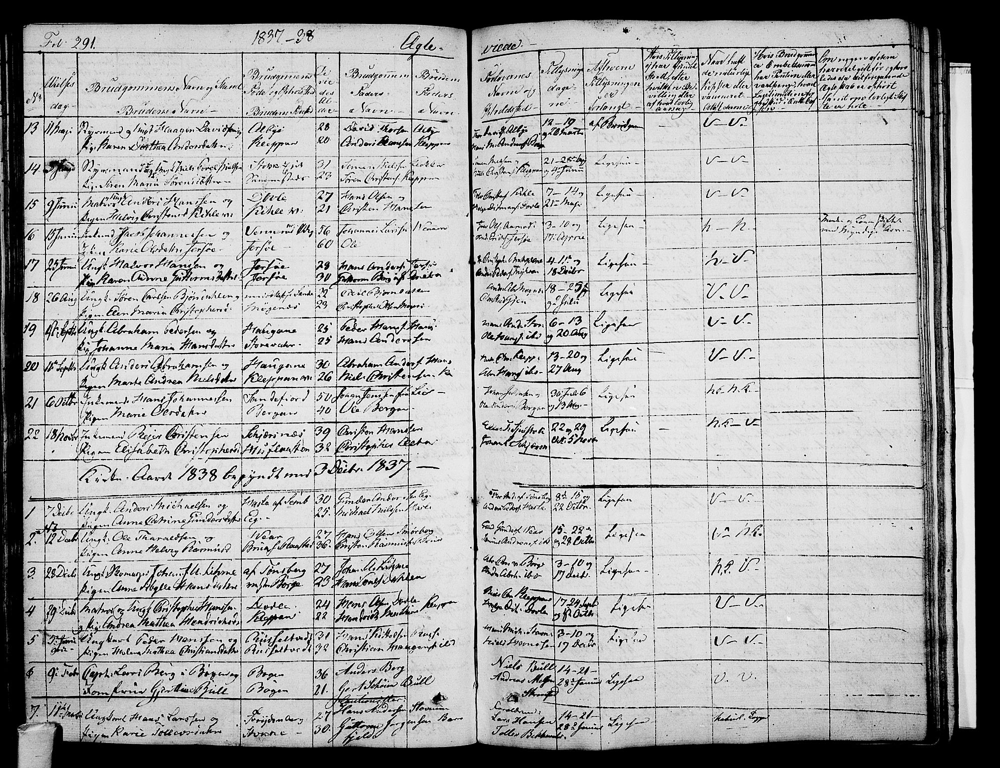 Stokke kirkebøker, SAKO/A-320/F/Fa/L0006: Parish register (official) no. I 6, 1826-1843, p. 291