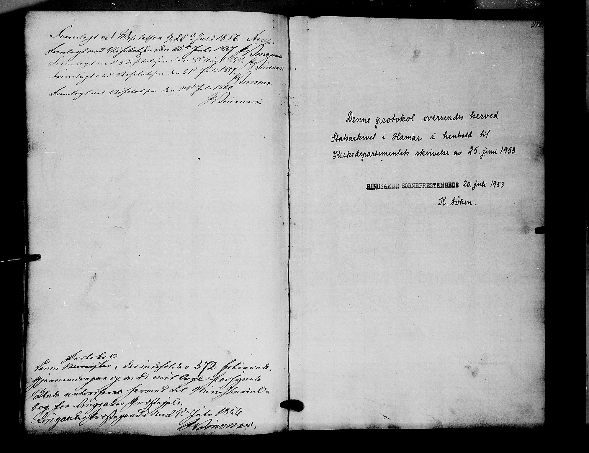 Ringsaker prestekontor, AV/SAH-PREST-014/K/Ka/L0009: Parish register (official) no. 9, 1850-1860