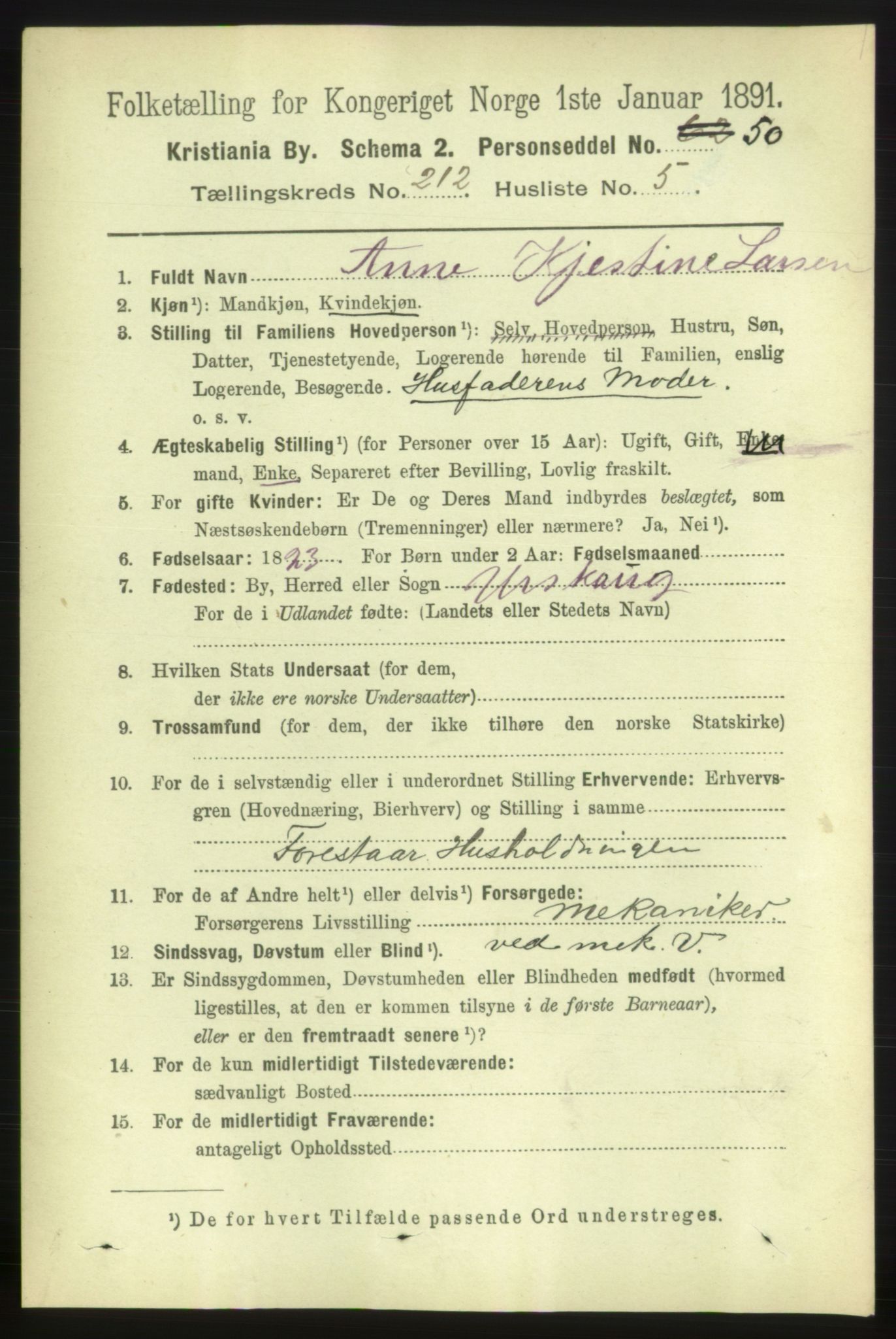 RA, 1891 census for 0301 Kristiania, 1891, p. 126561