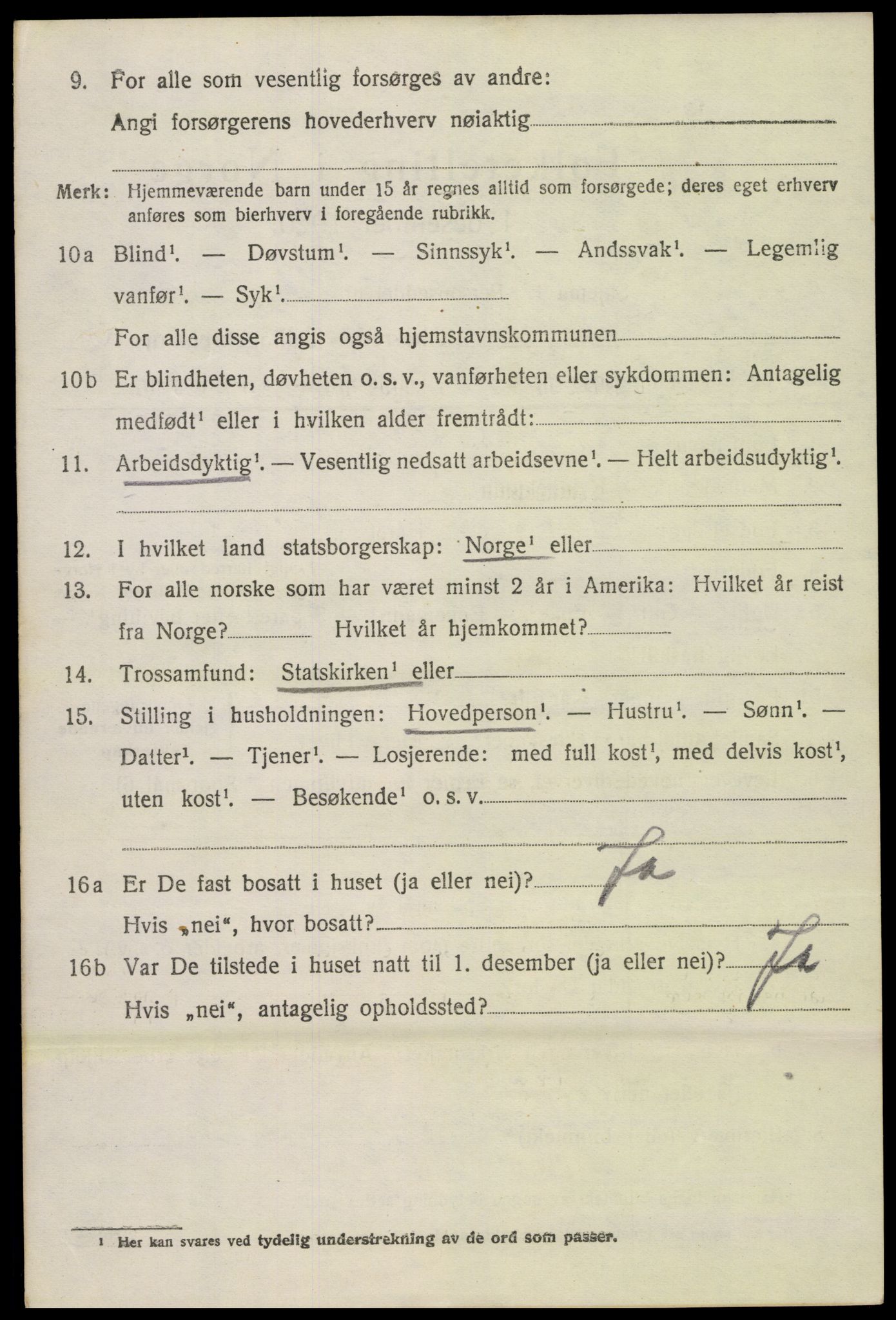 SAH, 1920 census for Ringebu, 1920, p. 3582