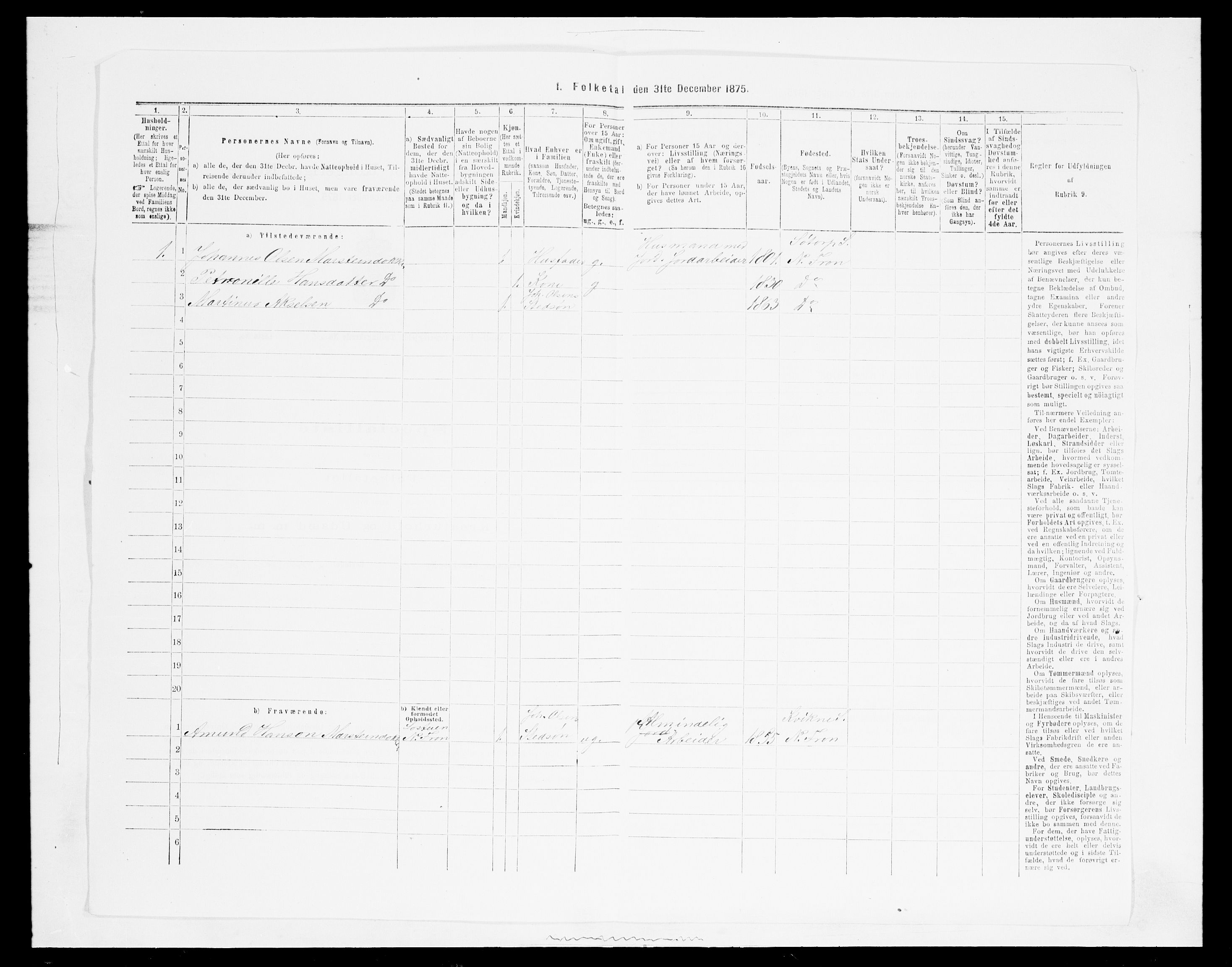 SAH, 1875 census for 0518P Nord-Fron, 1875, p. 797