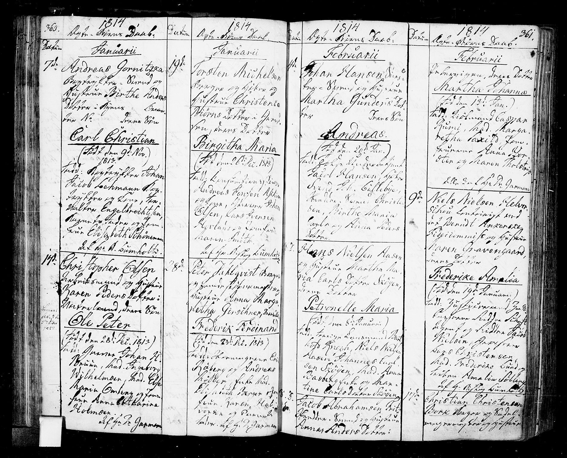 Oslo domkirke Kirkebøker, SAO/A-10752/F/Fa/L0006: Parish register (official) no. 6, 1807-1817, p. 360-361