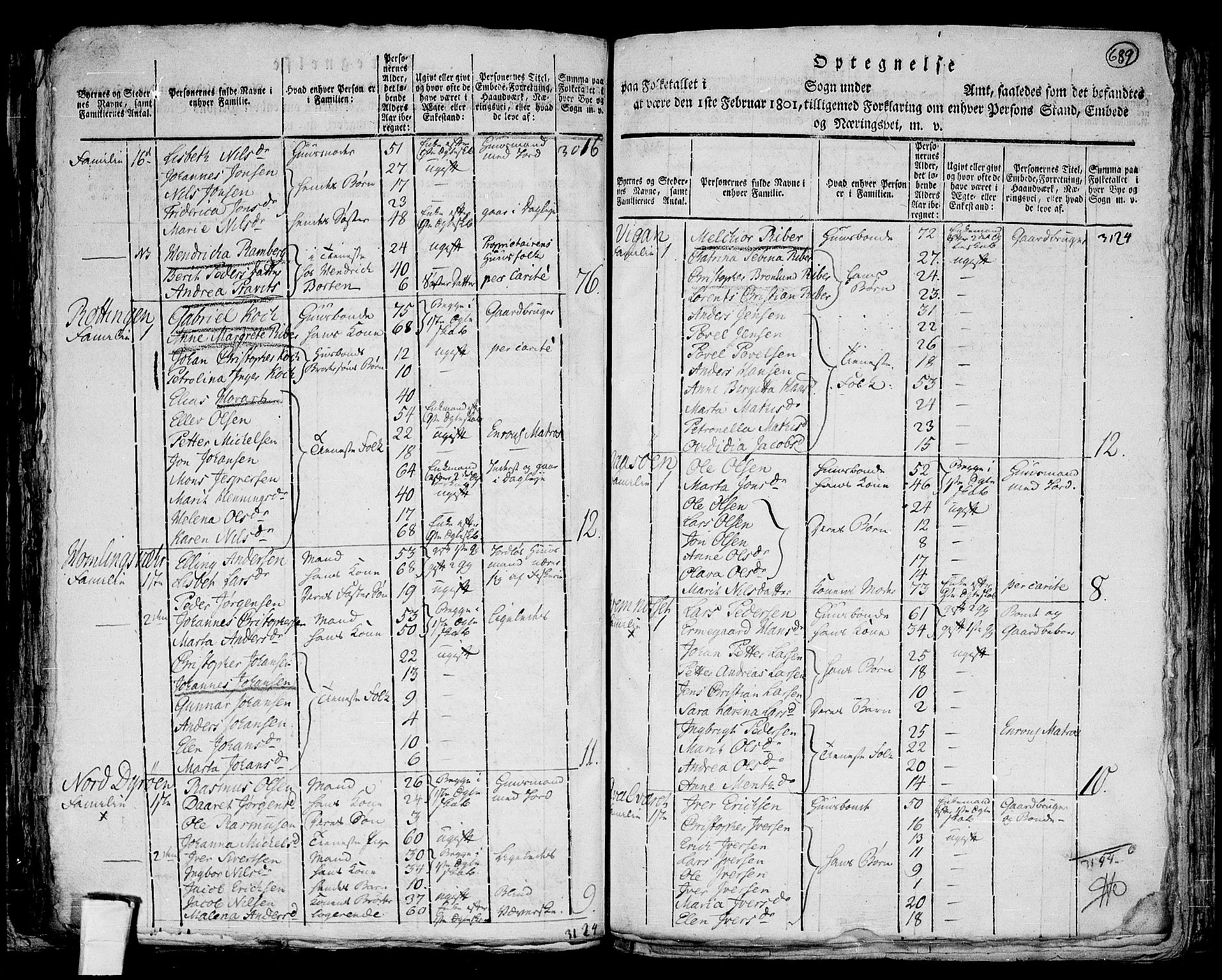 RA, 1801 census for 1617P Hitra, 1801, p. 688b-689a