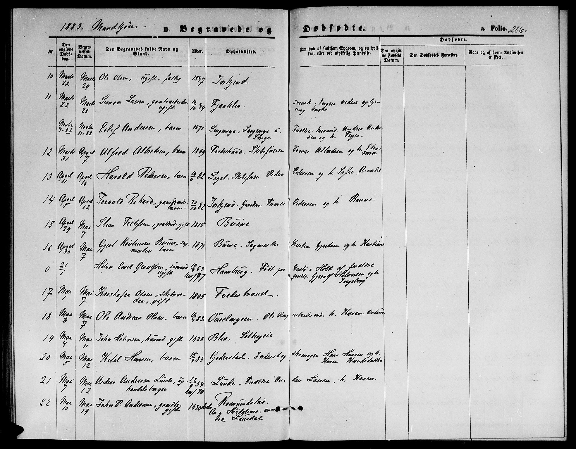 Holt sokneprestkontor, AV/SAK-1111-0021/F/Fb/L0009: Parish register (copy) no. B 9, 1871-1883, p. 286