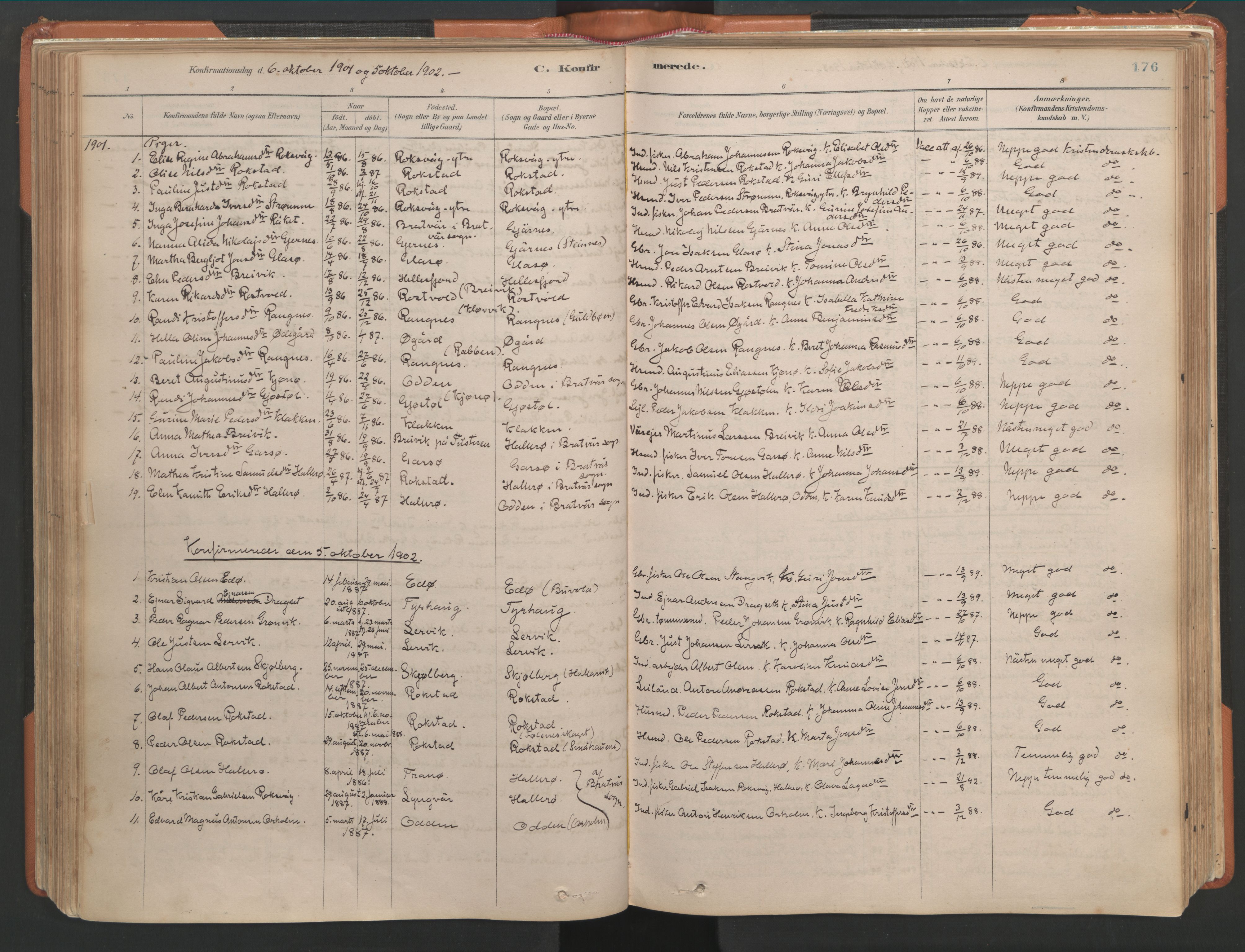 Ministerialprotokoller, klokkerbøker og fødselsregistre - Møre og Romsdal, AV/SAT-A-1454/581/L0941: Parish register (official) no. 581A09, 1880-1919, p. 176