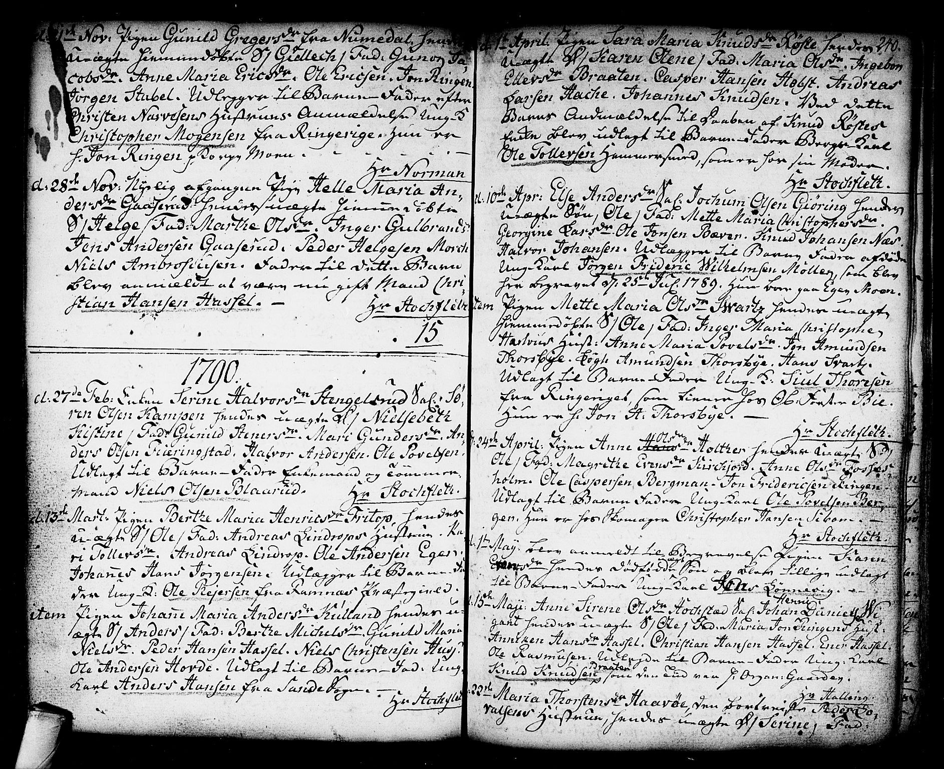 Kongsberg kirkebøker, SAKO/A-22/F/Fa/L0006: Parish register (official) no. I 6, 1783-1797, p. 240
