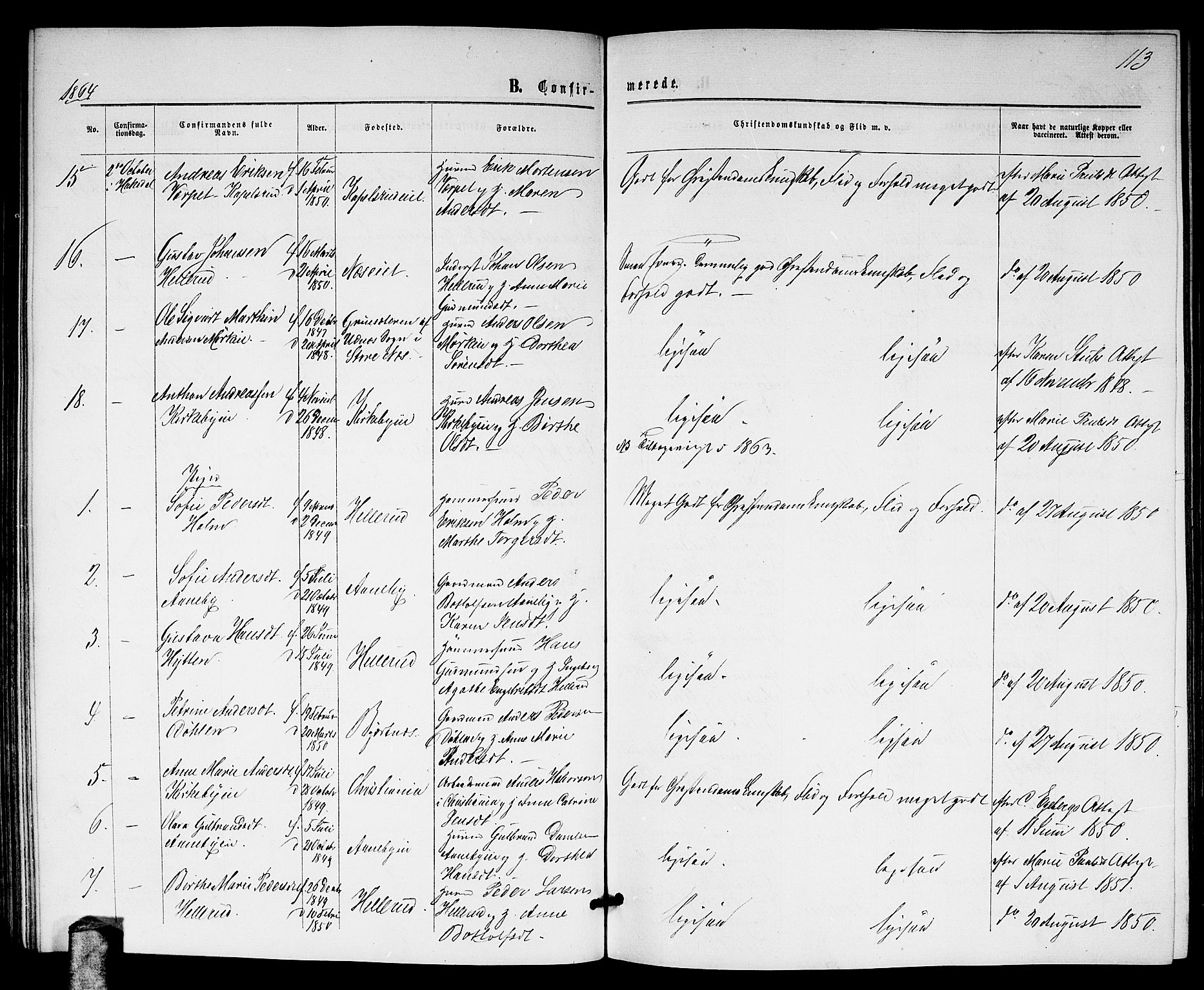 Nittedal prestekontor Kirkebøker, AV/SAO-A-10365a/G/Gb/L0001: Parish register (copy) no. II 1, 1859-1878, p. 113