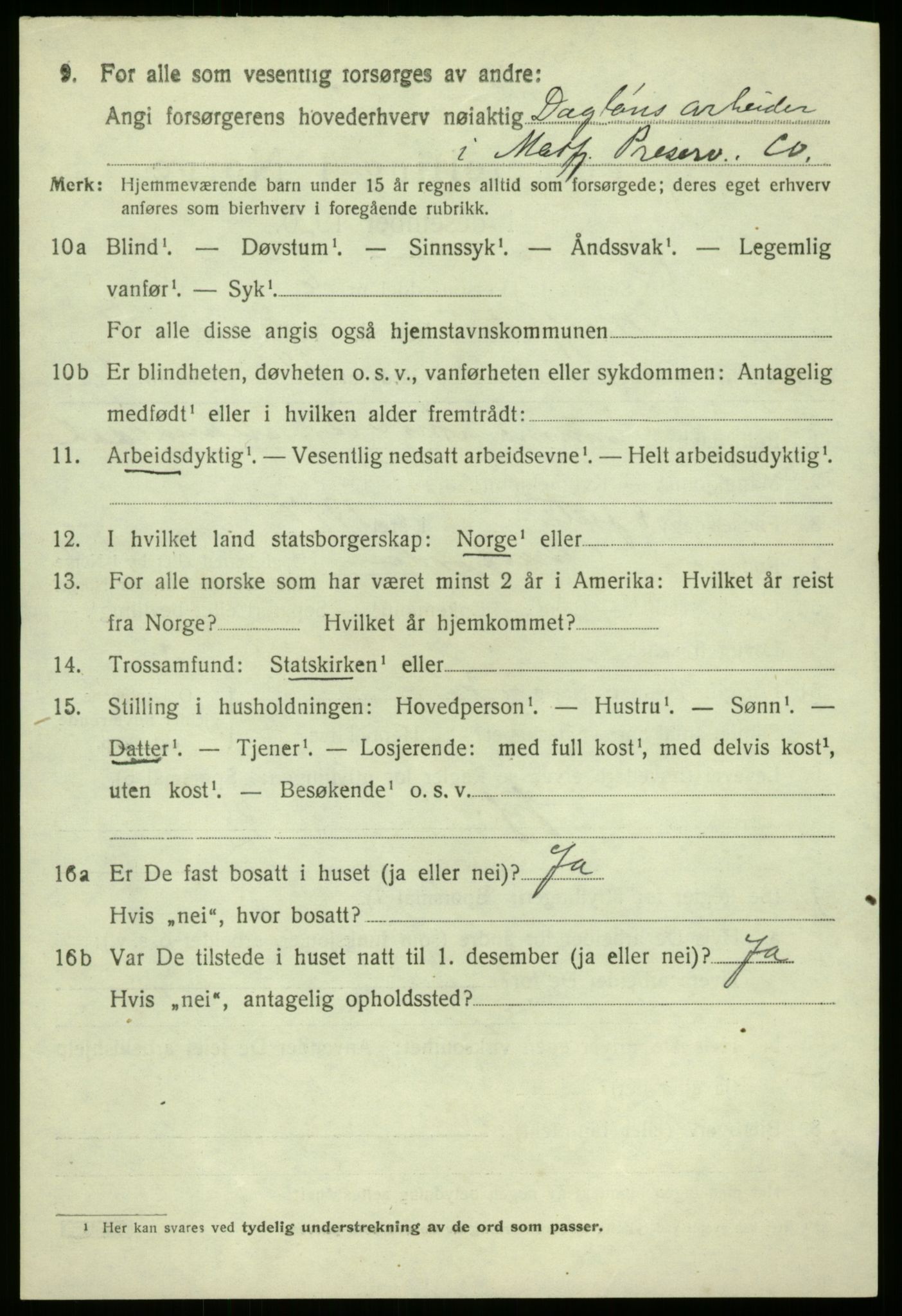 SAB, 1920 census for Masfjorden, 1920, p. 3066