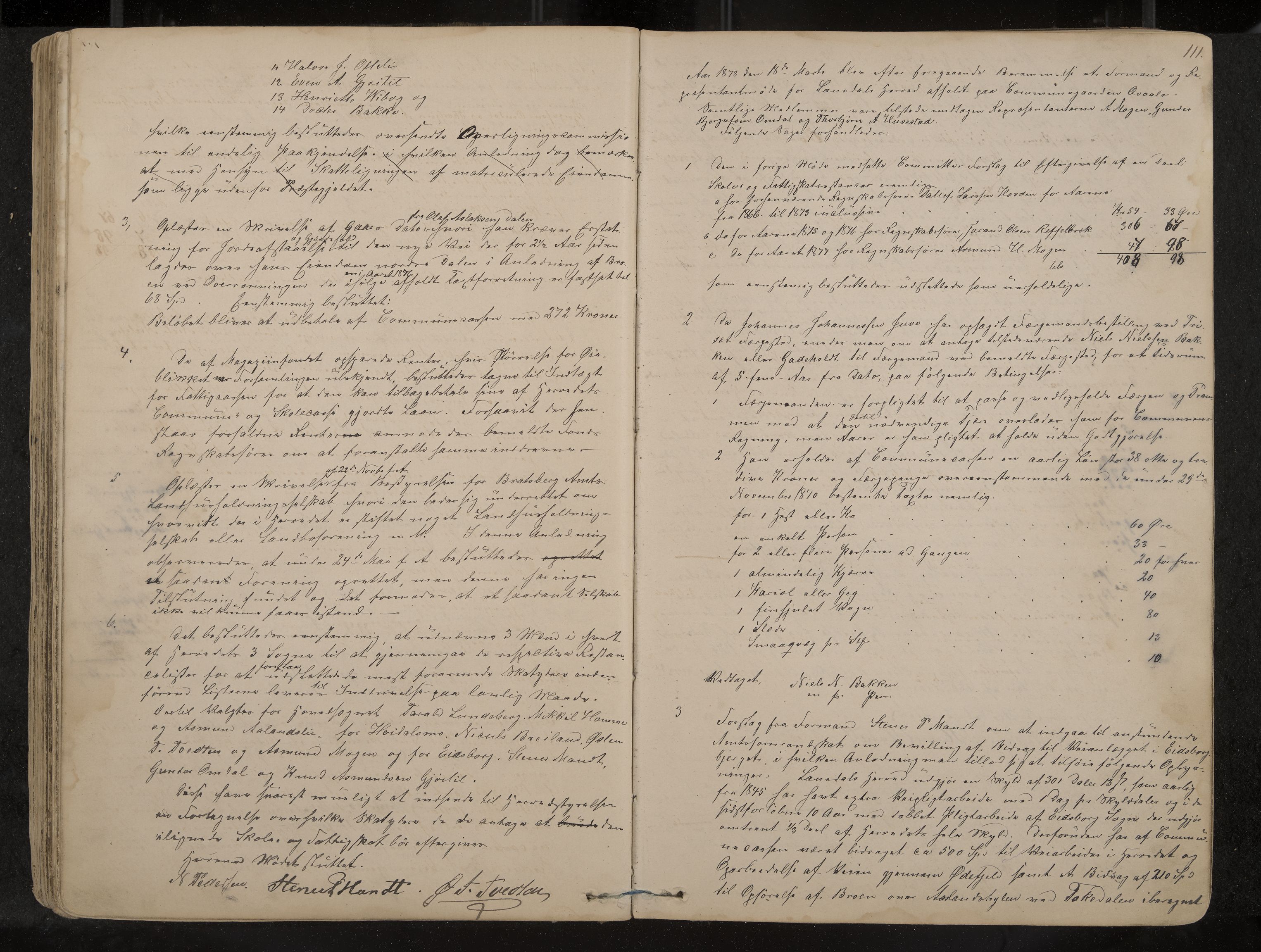 Lårdal formannskap og sentraladministrasjon, IKAK/0833021/A/L0002: Møtebok, 1865-1893, p. 111