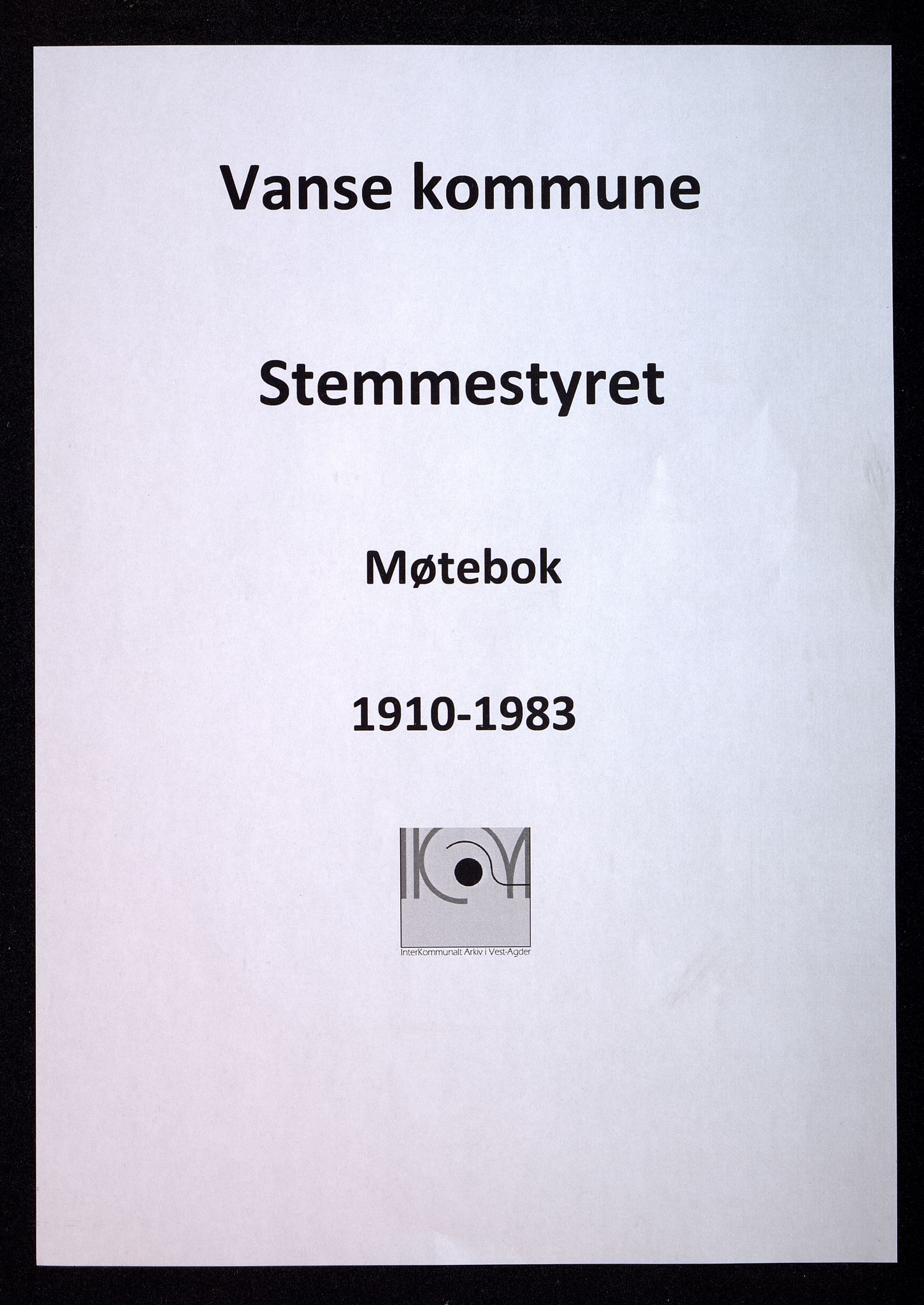 Lista kommune - Stemmestyret, IKAV/1003LI112/A/L0010: Møtebok - Nordbygden og Ore (d), 1910-1983