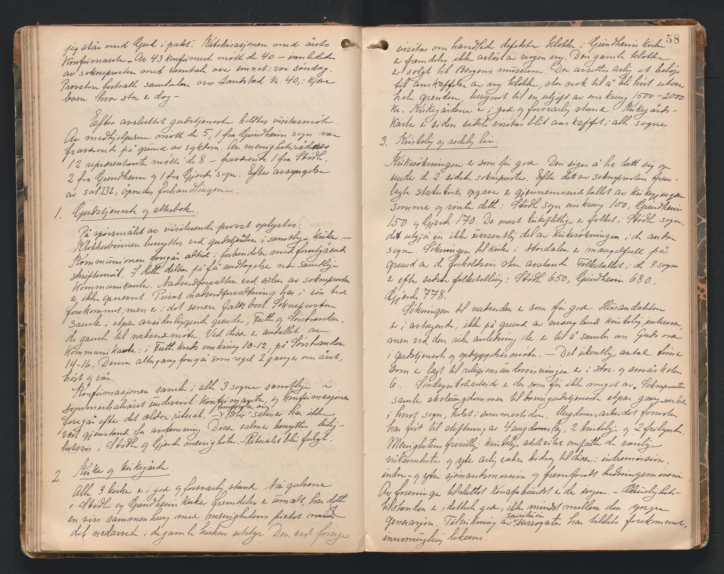 Søndre Sunnhordland prosti, AV/SAB-A-99913/F/L0002: Visitasprotokoll, 1895-1967, p. 57b-58a