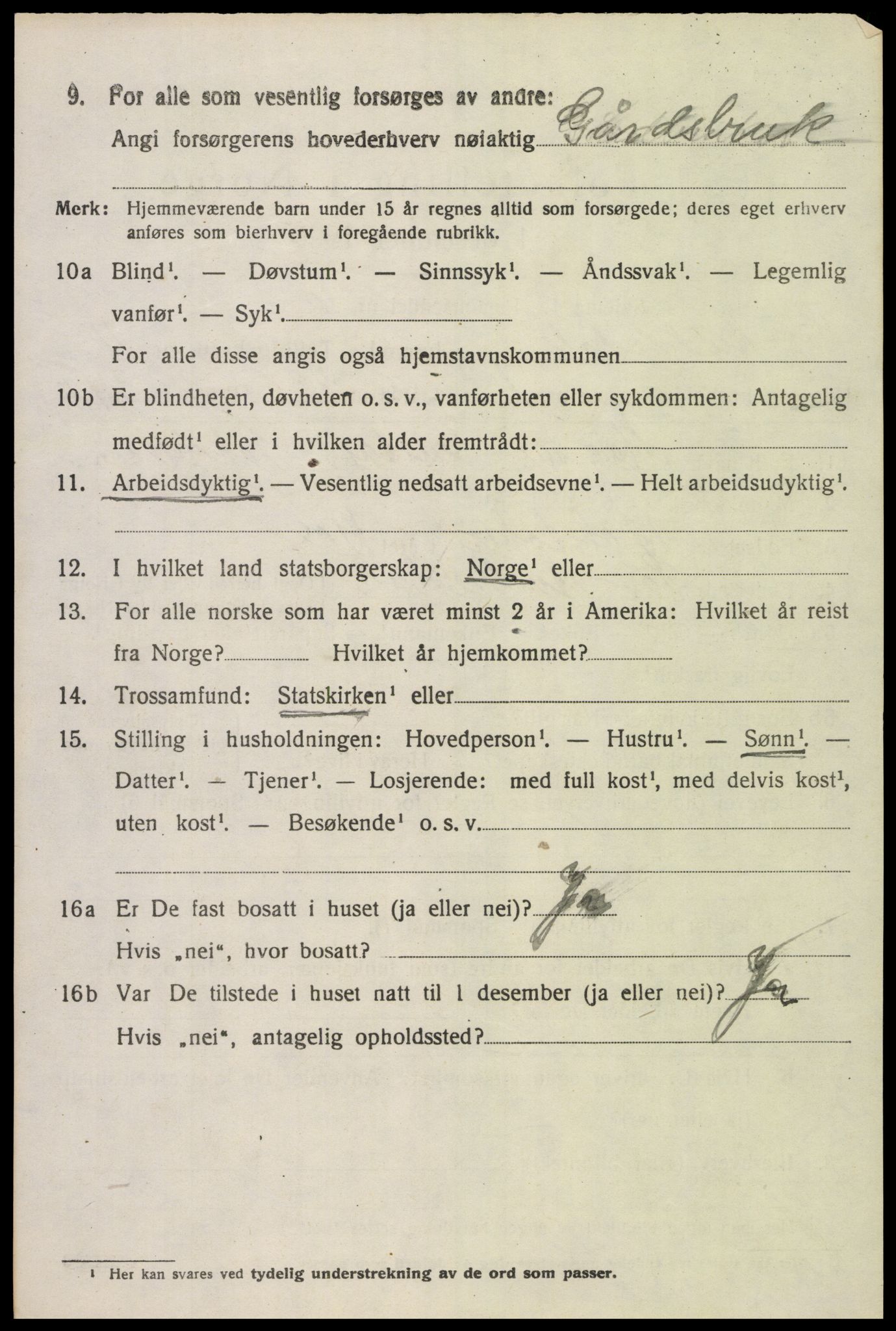 SAK, 1920 census for Sør-Audnedal, 1920, p. 4254