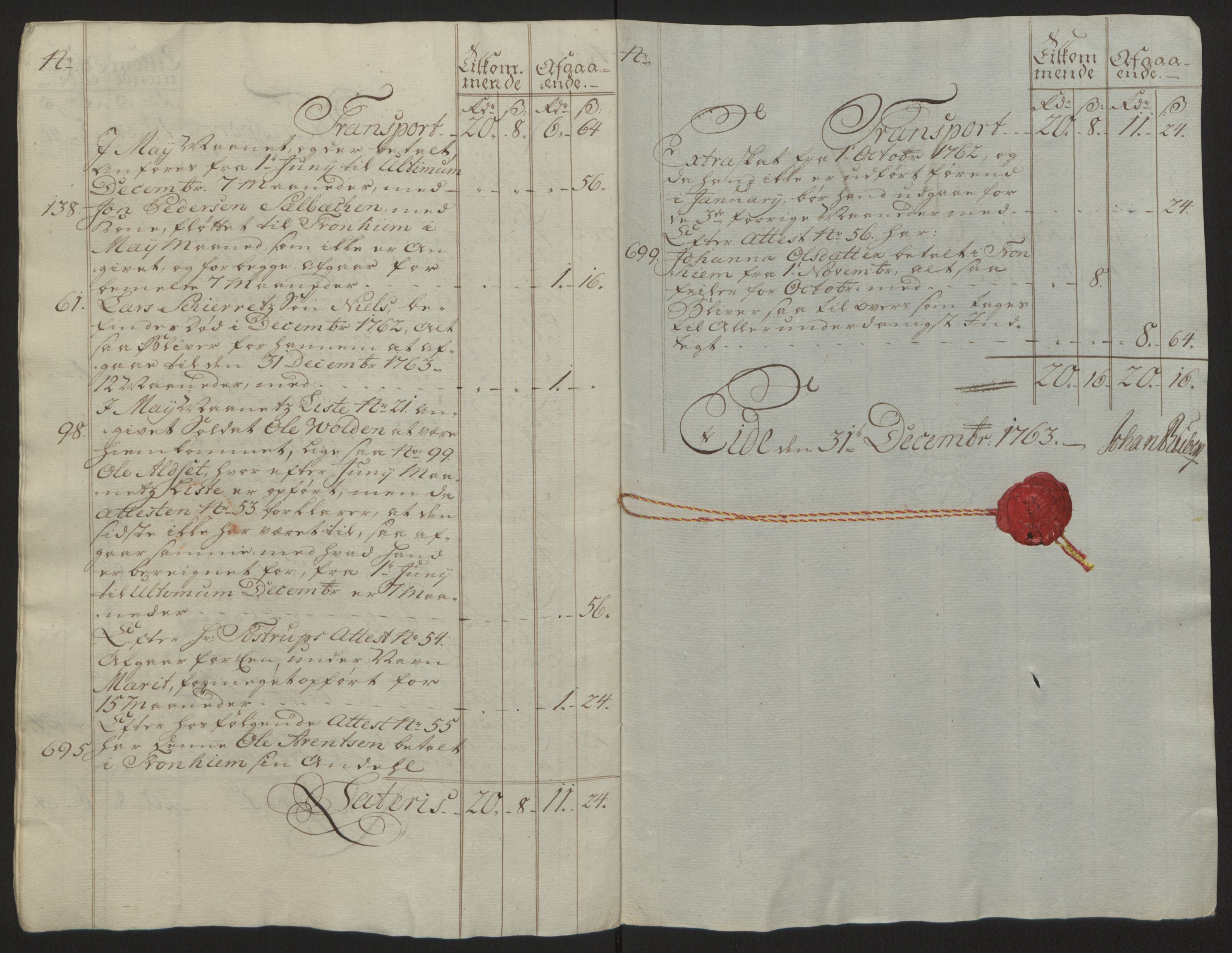 Rentekammeret inntil 1814, Reviderte regnskaper, Fogderegnskap, RA/EA-4092/R57/L3930: Ekstraskatten Fosen, 1762-1763, p. 446