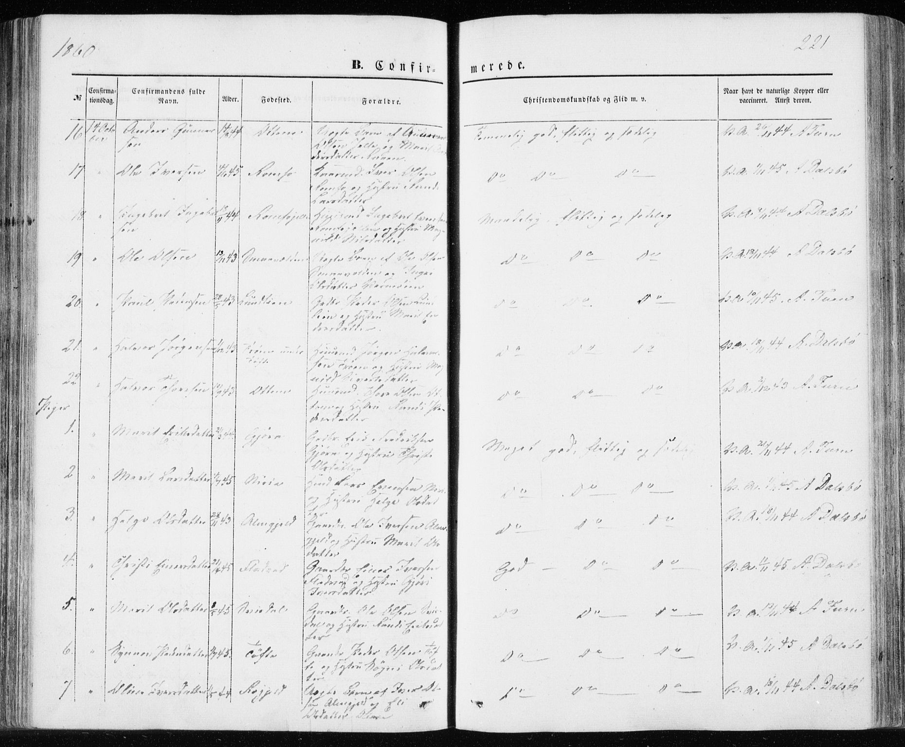Ministerialprotokoller, klokkerbøker og fødselsregistre - Møre og Romsdal, SAT/A-1454/590/L1013: Parish register (official) no. 590A05, 1847-1877, p. 221