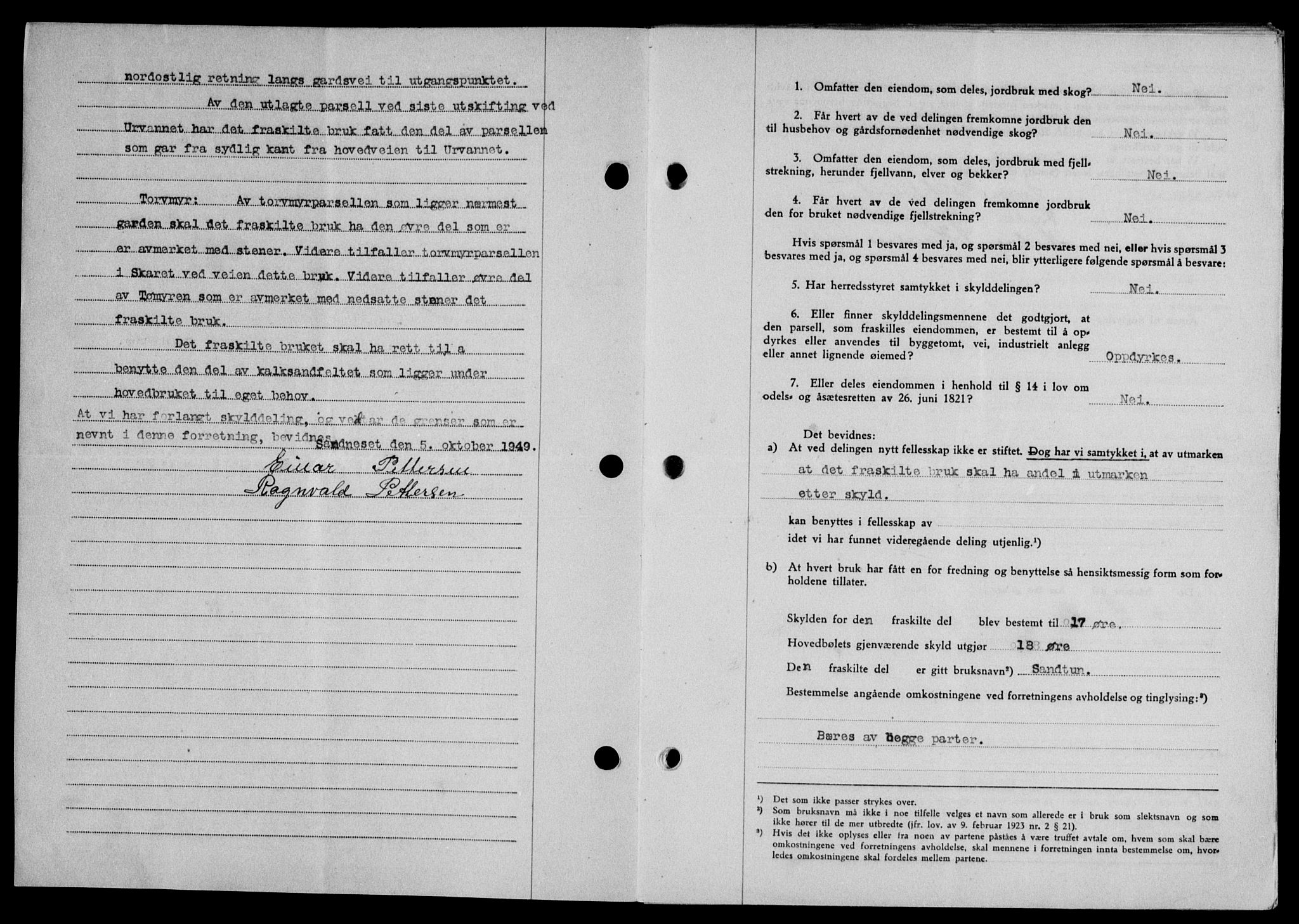 Lofoten sorenskriveri, SAT/A-0017/1/2/2C/L0022a: Mortgage book no. 22a, 1949-1950, Diary no: : 2556/1949