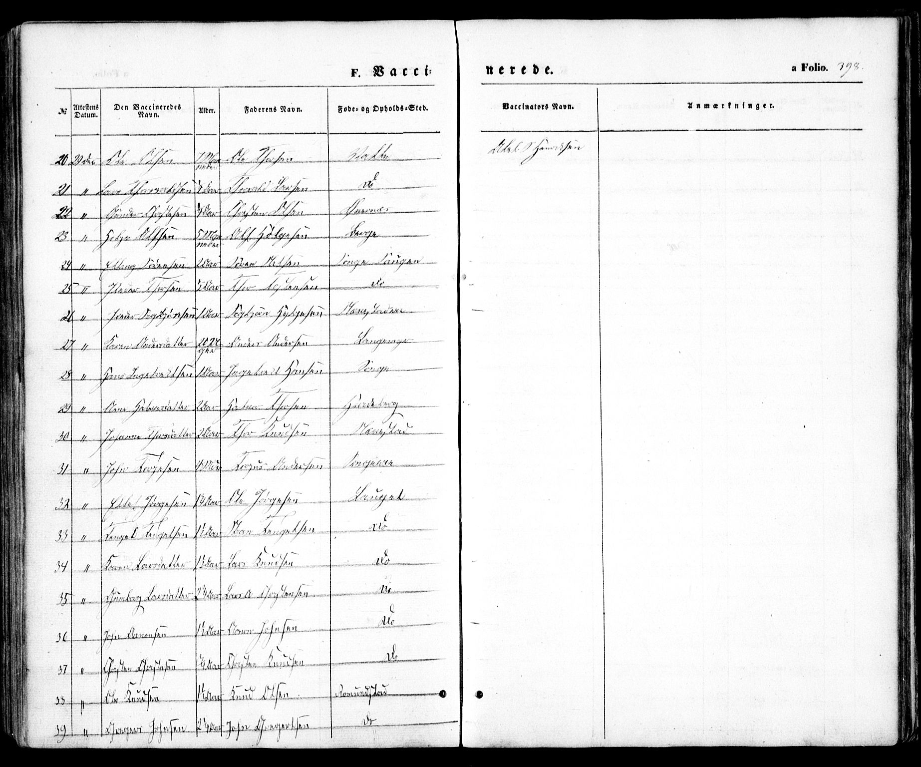 Holt sokneprestkontor, AV/SAK-1111-0021/F/Fa/L0008: Parish register (official) no. A 8, 1849-1860, p. 398