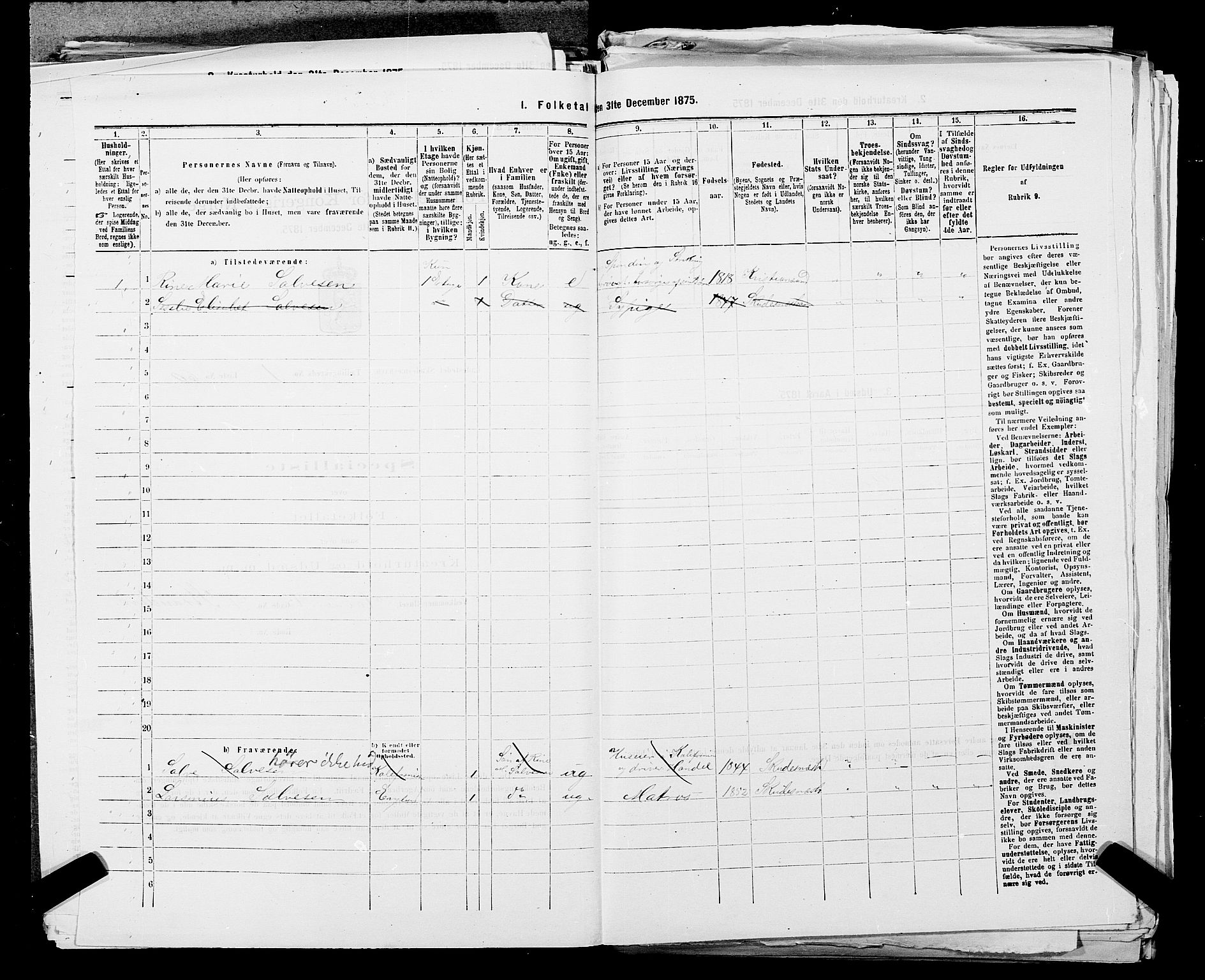 SAST, 1875 census for 1104B Skudenes/Skudeneshavn, 1875, p. 126