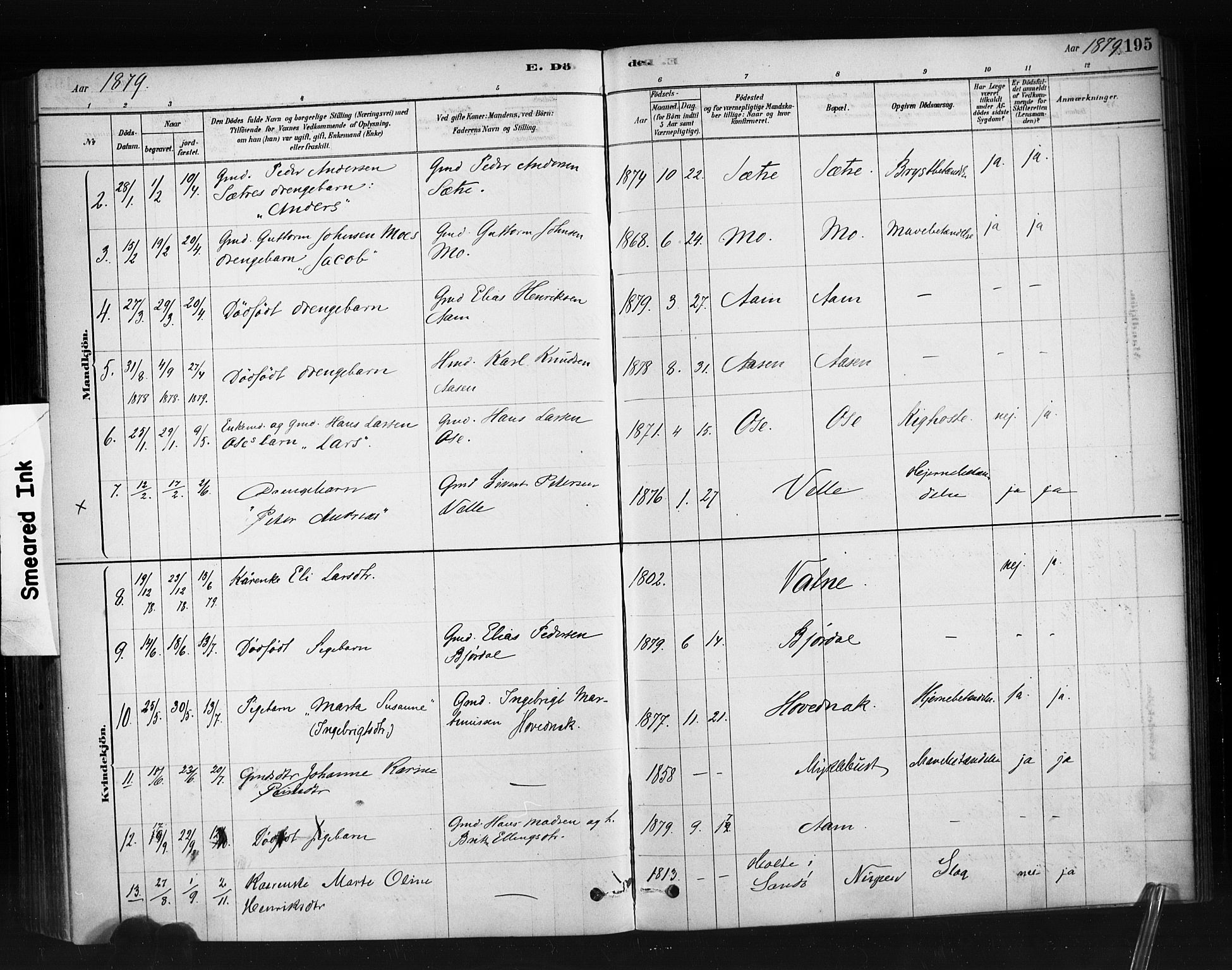 Ministerialprotokoller, klokkerbøker og fødselsregistre - Møre og Romsdal, AV/SAT-A-1454/513/L0176: Parish register (official) no. 513A03, 1877-1889, p. 195